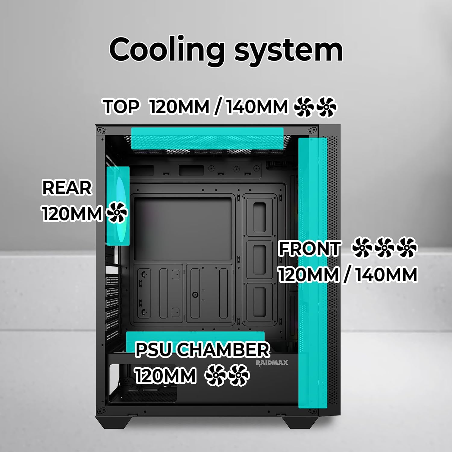 RAIDMAX V ARGB ATX Mid Tower Gaming Bundle, Mesh High-Airflow Front Panel, 4X 120mm ARGB Fans, Tempered Glass Side Panel, Includes 700W PSU & Digital Temperature Display Air Cooler (V217BF Bundle)