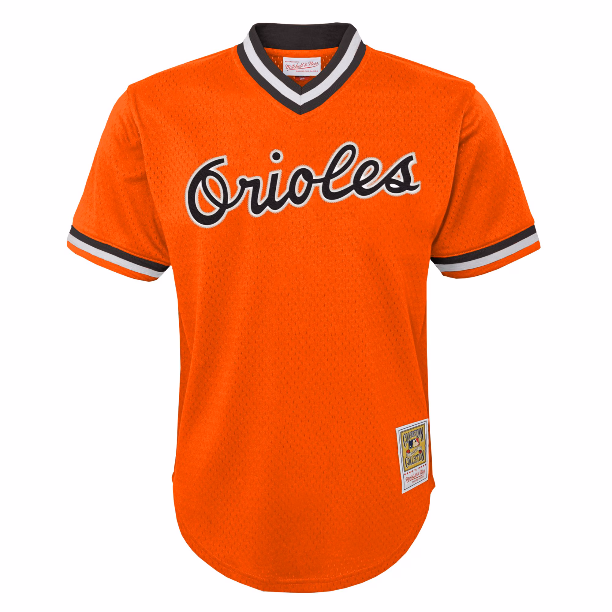Cal Ripken Jr. Baltimore Orioles Mitchell & Ness Youth Cooperstown Collection Mesh Batting Practice Jersey - Orange