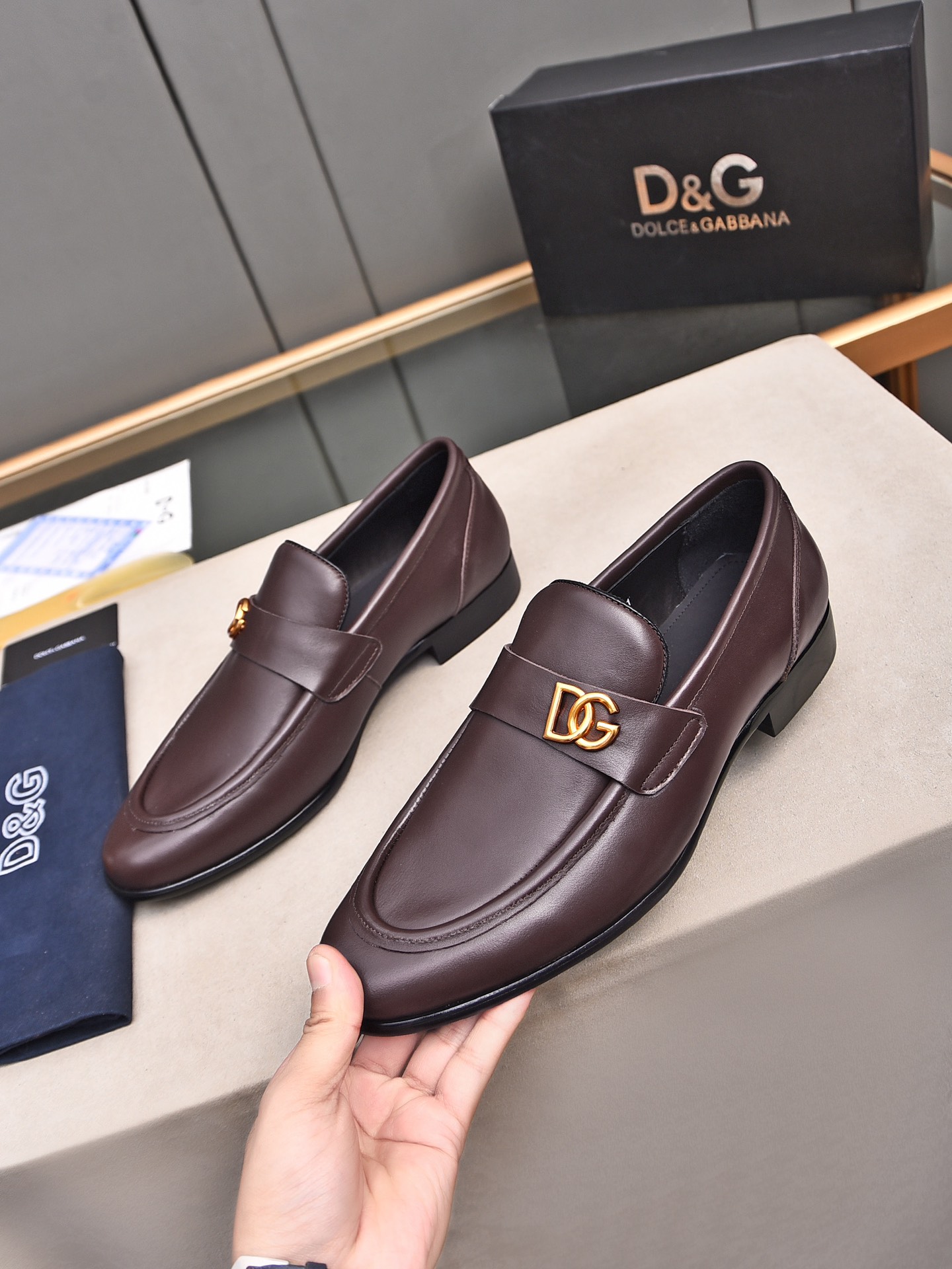 D&G men's leather shoes-17