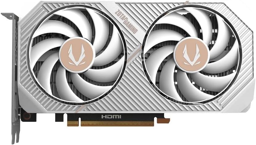ZOTAC Gaming GeForce RTX 5060 Twin Edge OC White Edition DLSS 4 8GB GDDR7 128-bit 28 Gbps PCIE 5.0 Gaming Graphics Card, SFF-Ready Compact Card, ZT-B50600Q-10A