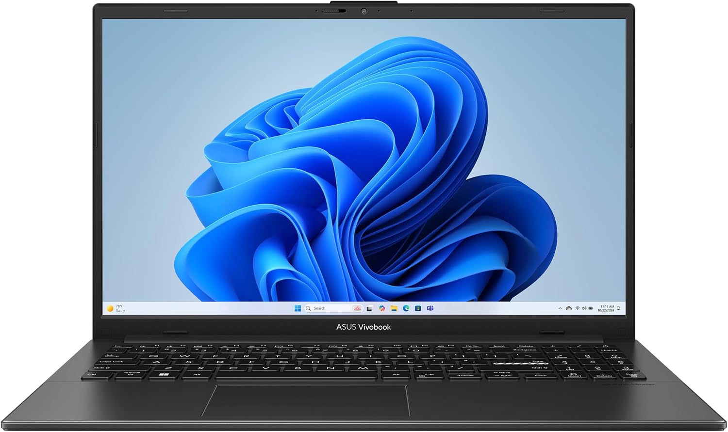 ASUS Vivobook Go 15.6” FHD Slim Laptop, AMD Ryzen 3 7320U Quad Core Processor, 8GB DDR5 RAM, 256GB SSD, Windows 11 Home, Fast Charging, Webcam Shield, Military Grade Durability, Black, E1504FA-AB34