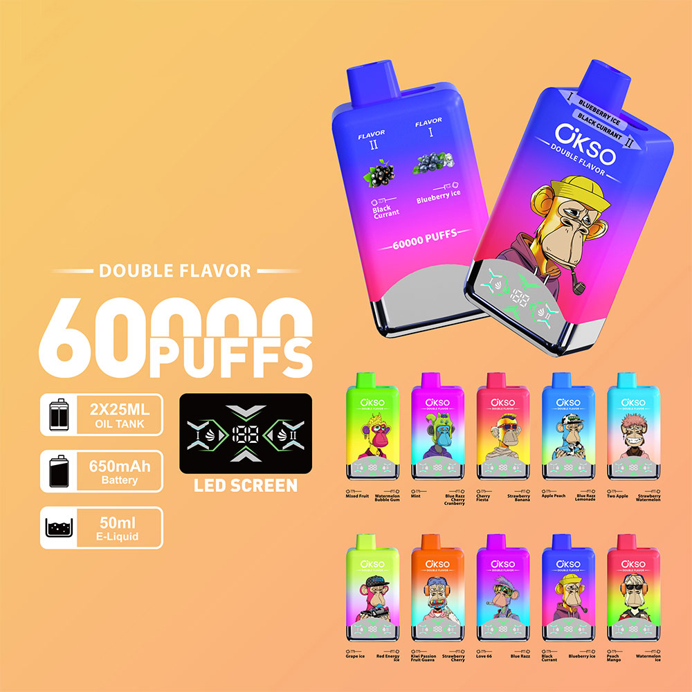 OKSO Double Flavor 60k Puffs 60000 Disposable Vape E-zigaretten