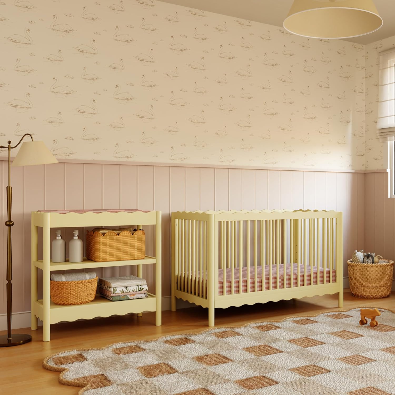 Babyletto Swell Changing Table in Pale Yellow, Greenguard Gold Certified