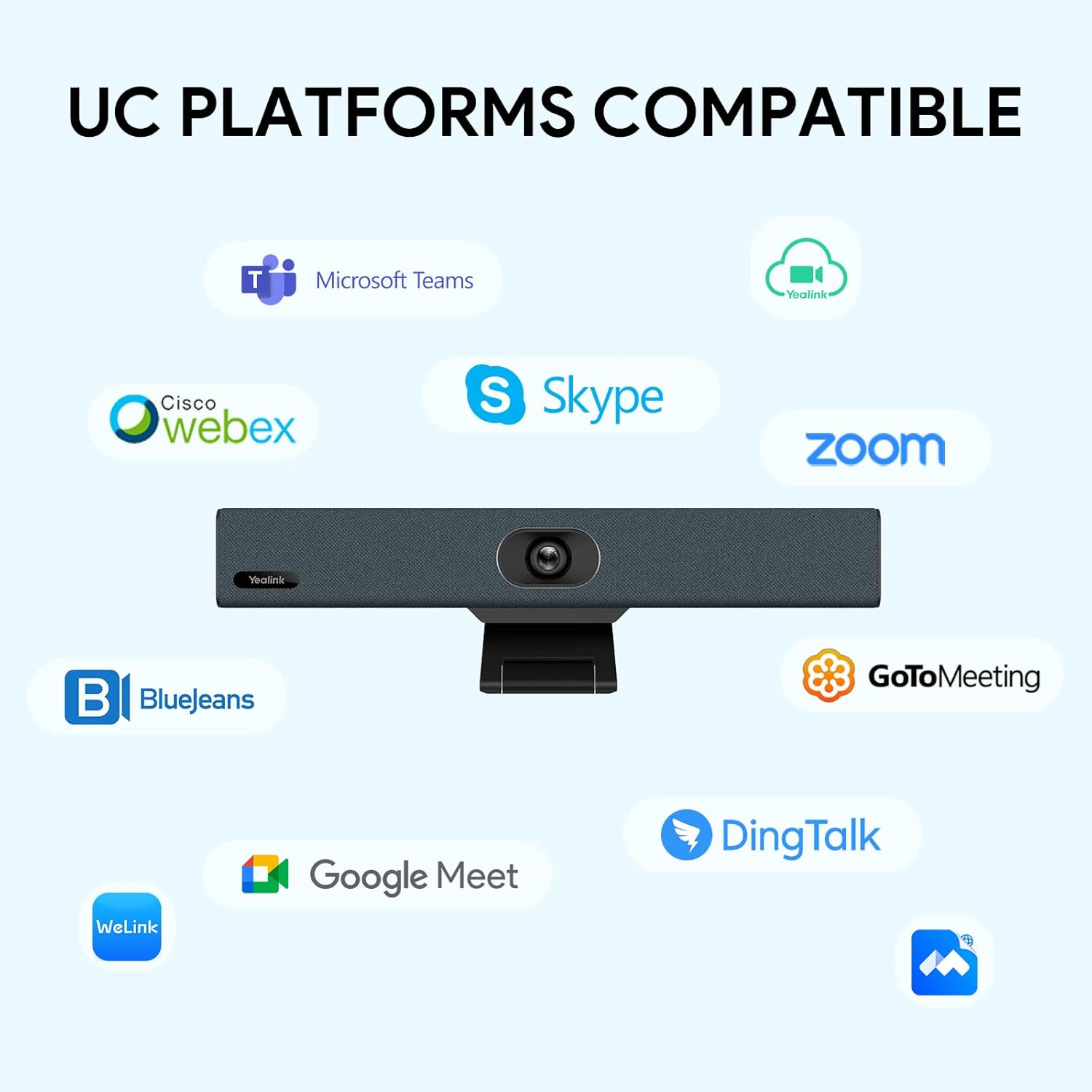 Yealink UVC34 4K Conference Room Camera System 10 Microphone 8 MP All-in-One Video Conferencing System AI Auto Framing 120° Field of View Microsoft Teams Certified Webcam Zoom Rooms USB-A