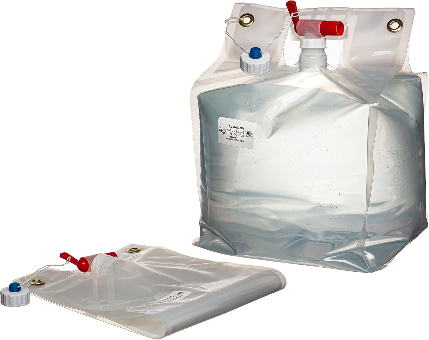 Wolverine Tuff Bottle 5 Gallon/20 Liter Collapsible Water Container with a Red Fast Flow Spout