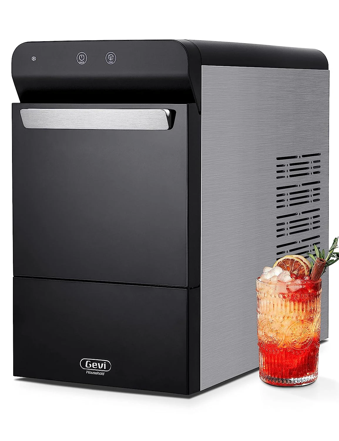 V2.0 Countertop Nugget Ice Maker | Self Cleaning Pellet Ice Maker | Open and Pour Refill | Stainless Steel Housing |