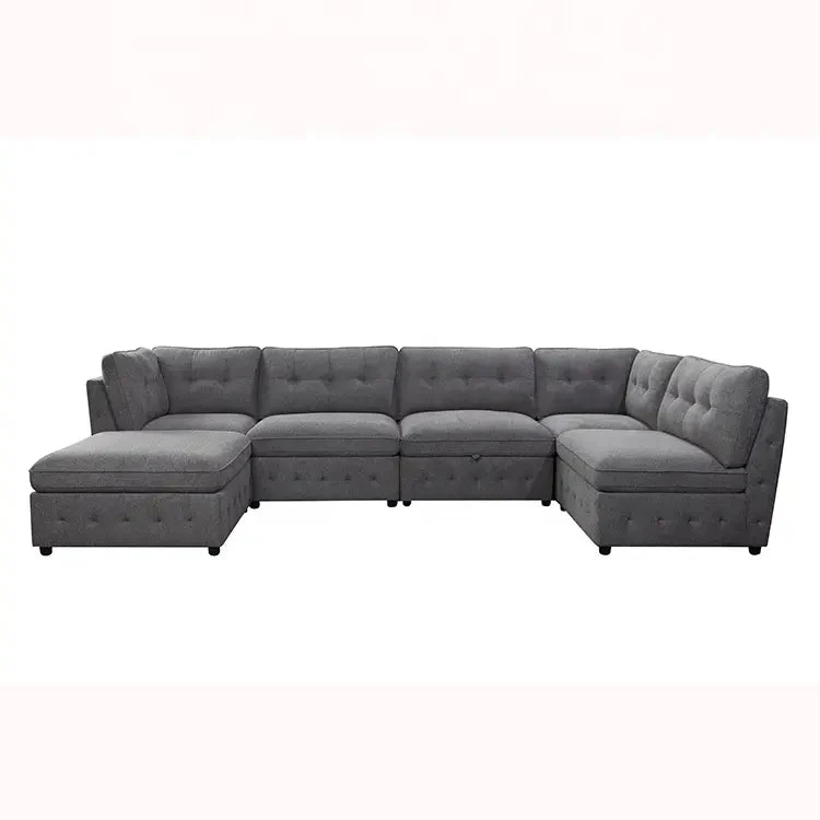 6-Piece Modular Fabric Sectional