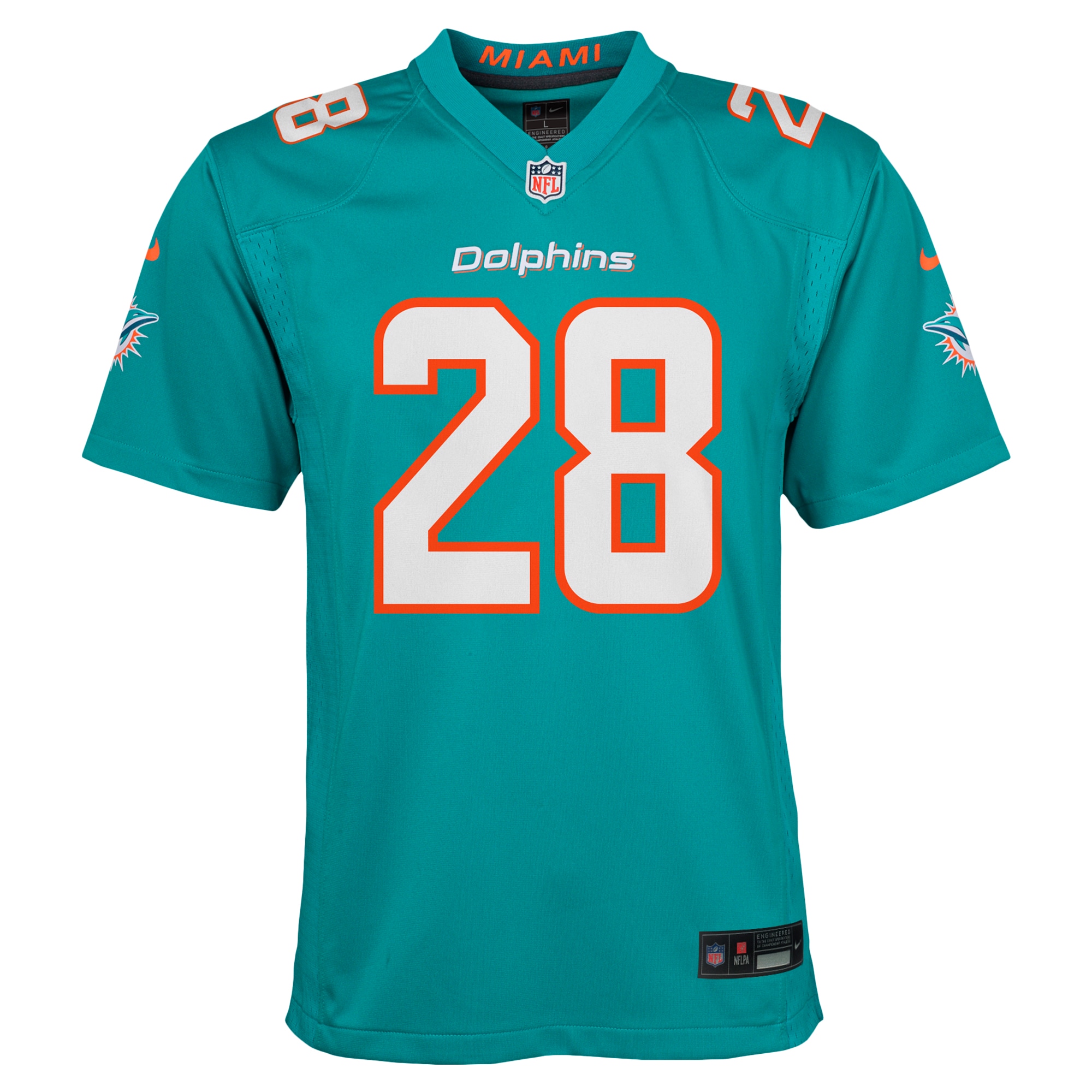 De’Von Achane Miami Dolphins Nike Youth Game Jersey - Aqua