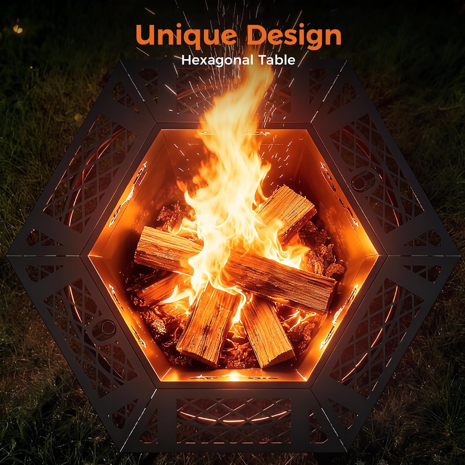 BALI OUTDOORS Fire Pit with BBQ, Outdoor Fire Pit for Wood Burning, Patio Firepits for Outside with Grill