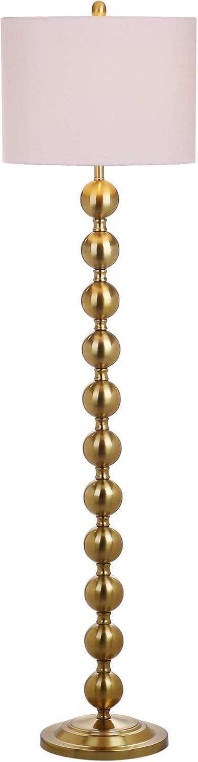 SAFAVIEH Lighting Collection Reflections Modern Farmhouse Stacked Ball Brass 59-inch Living Room Bedroom Home Office Standing Floor Lamp (LED Bulb Included)