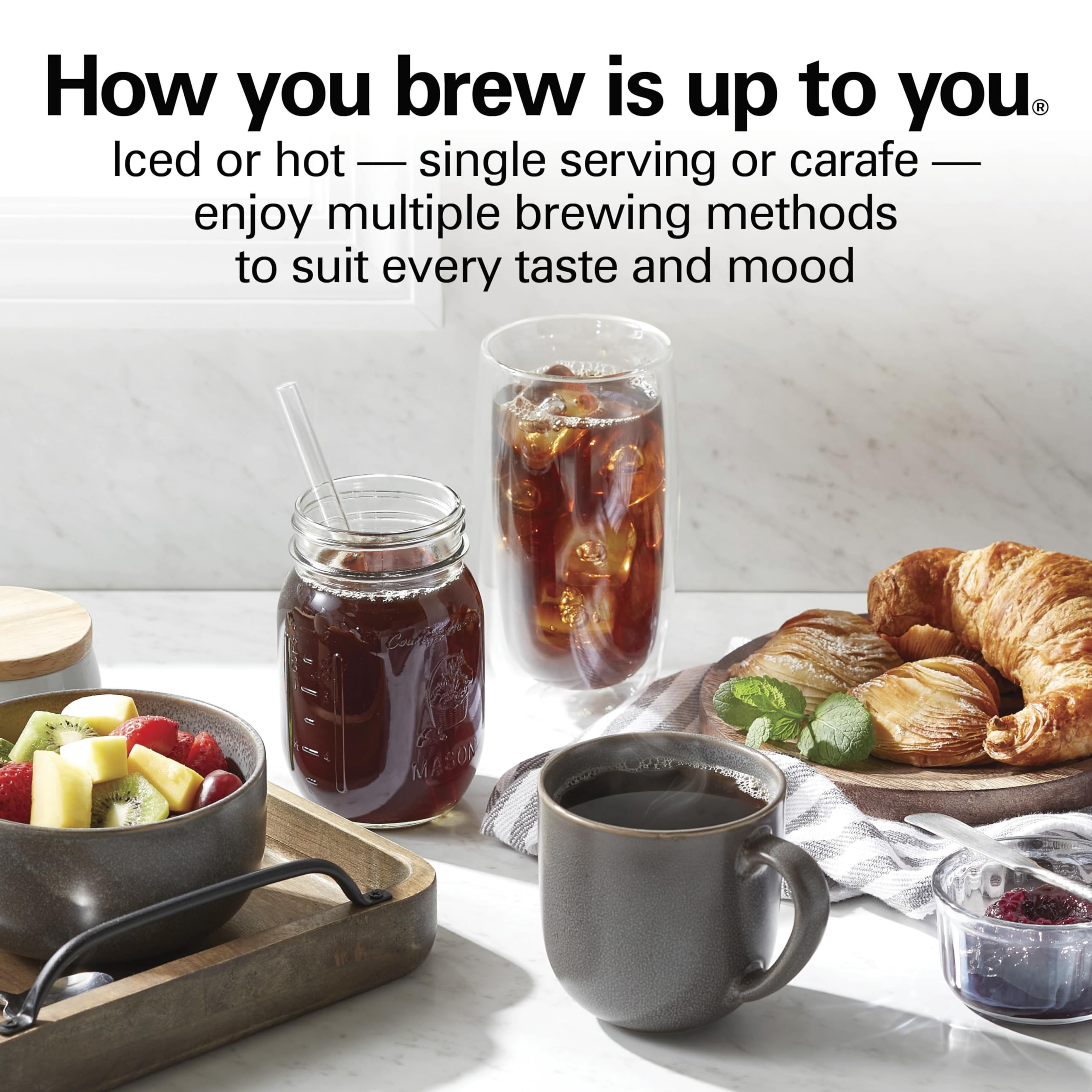HAMILTON BEACH FlexBrew 5-in-1 Programmable Coffee Maker, Black