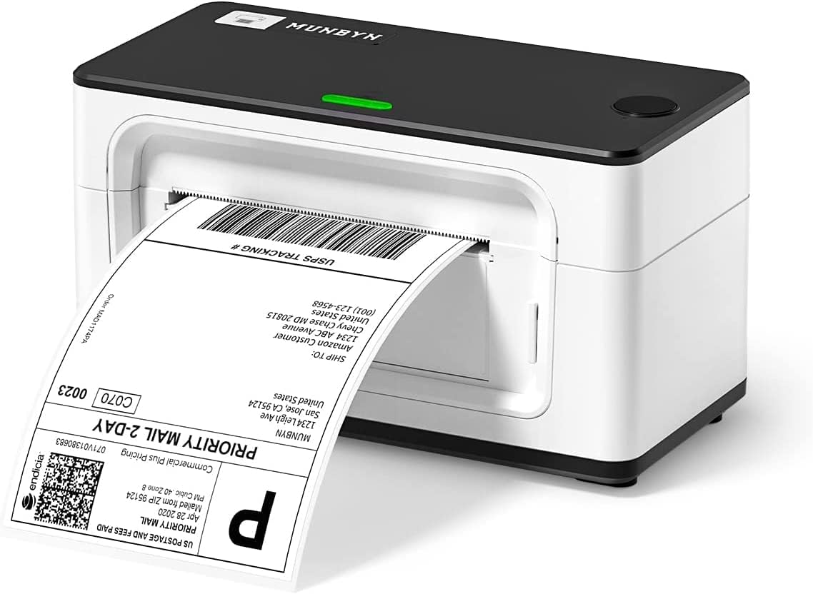 MUNBYN Shipping Label Printer RealWriter 941, 4x6 Thermal Label Printer for Shipment of Packages, Home Shipping Small Business, Compatible with macOS, Windows (USB/USB+Bluetooth)
