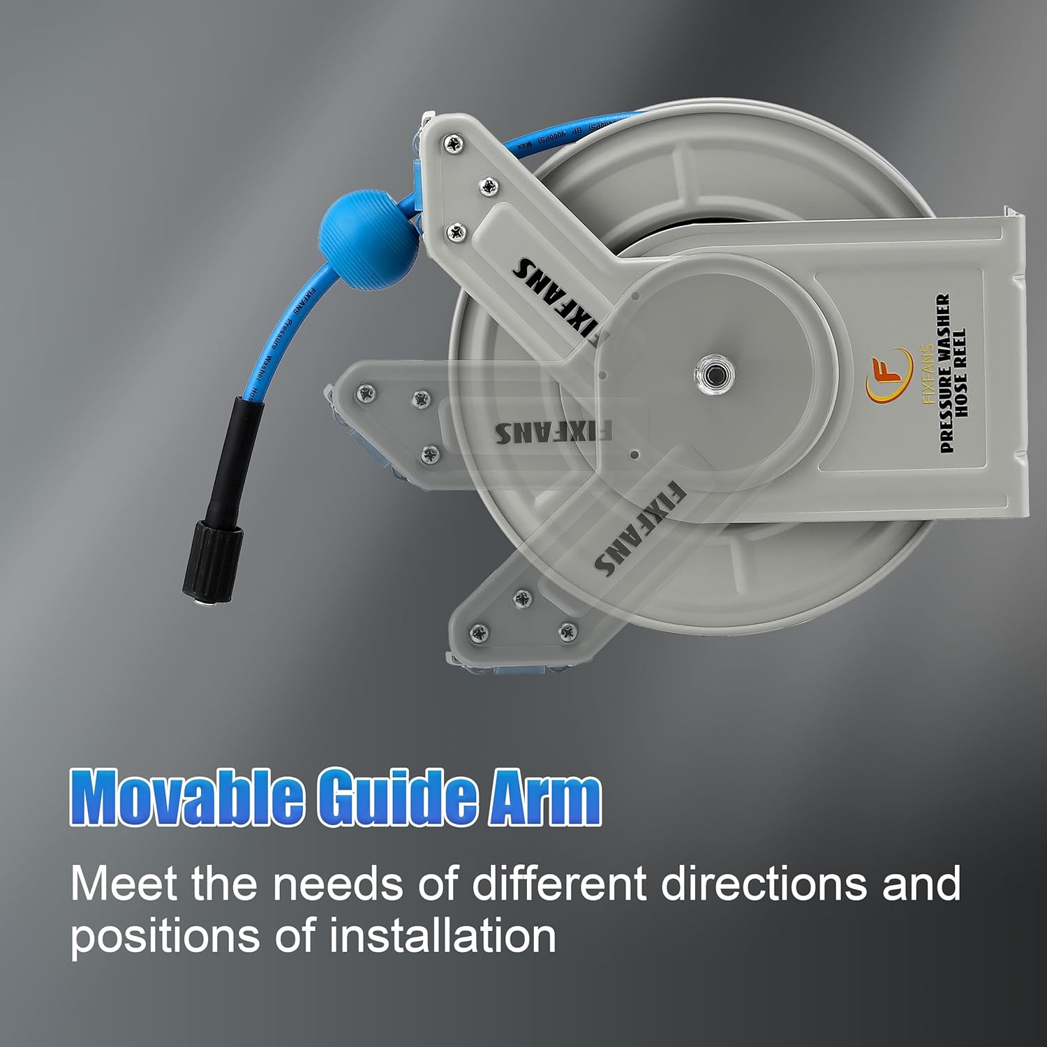 FIXFANS Pressure Washer Hose Reel with Hose, 1/4