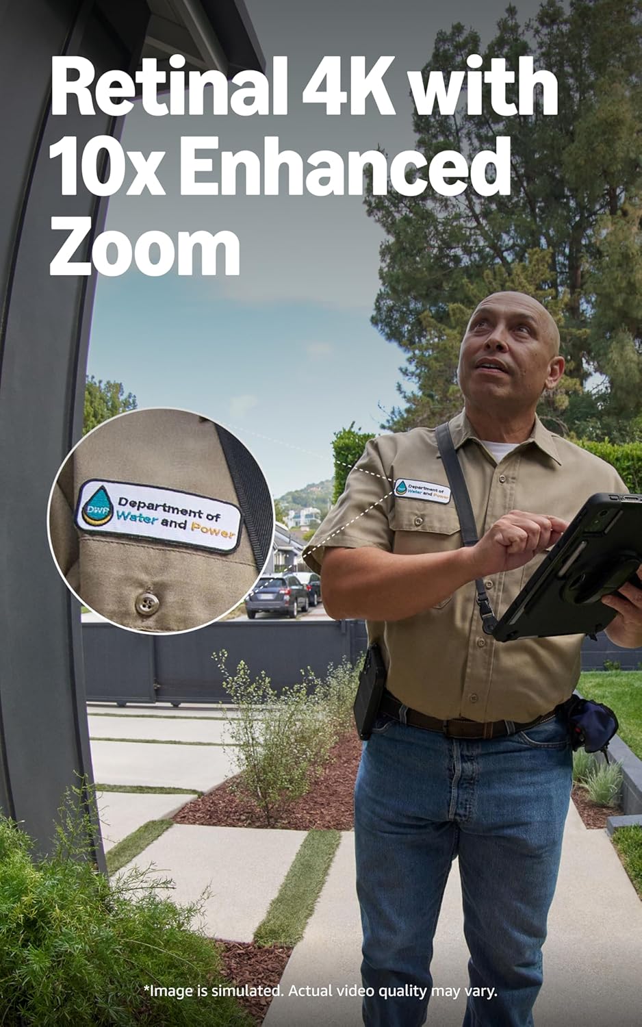 Ring Wired Doorbell Pro (newest model), Home or business security, Retinal 4K with wide-angle video, 10x Enhanced Zoom, and Low-Light Sight, Deep Silver