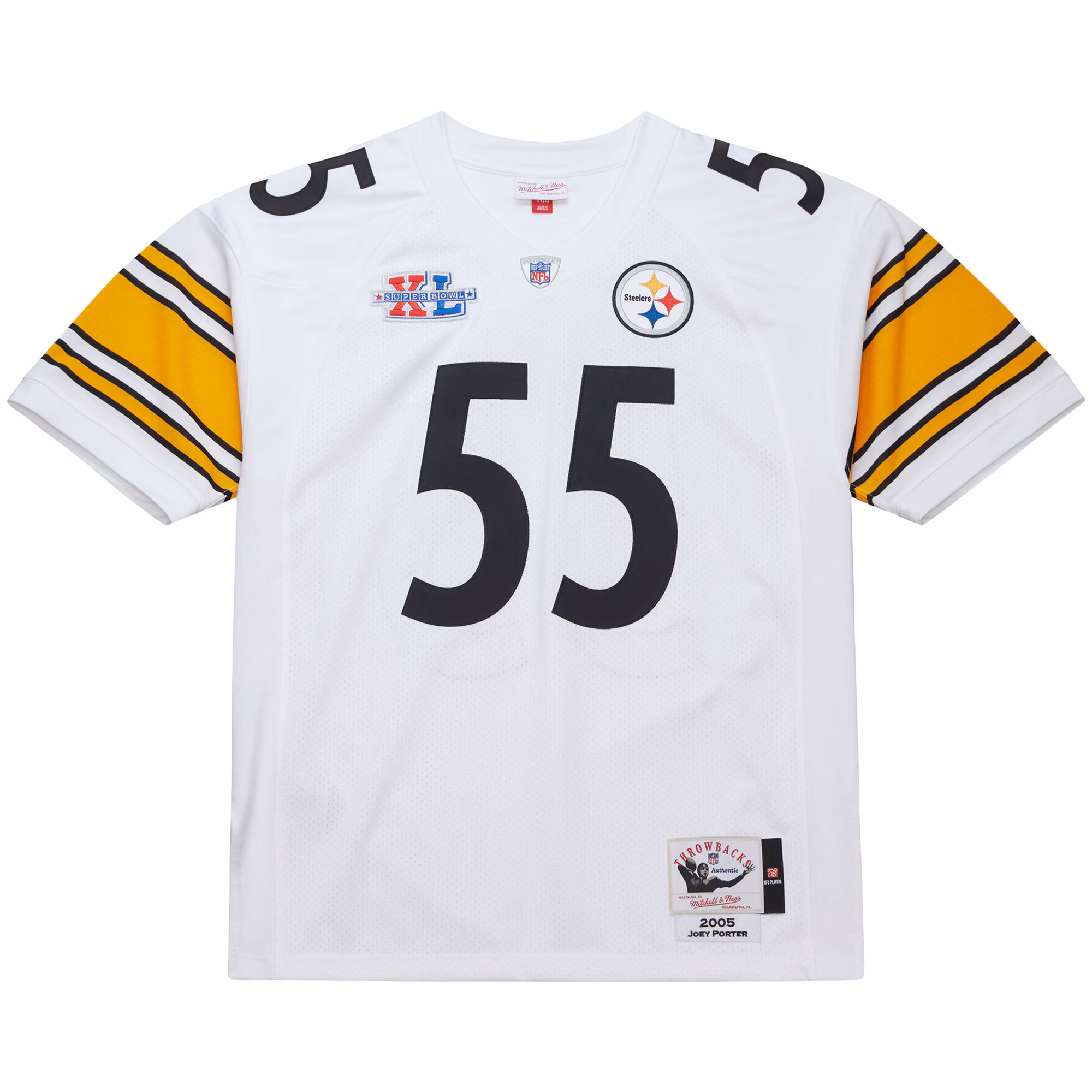 Joey Porter Pittsburgh Steelers Mitchell & Ness 2005 Authentic Throwback Retired Player Jersey - White