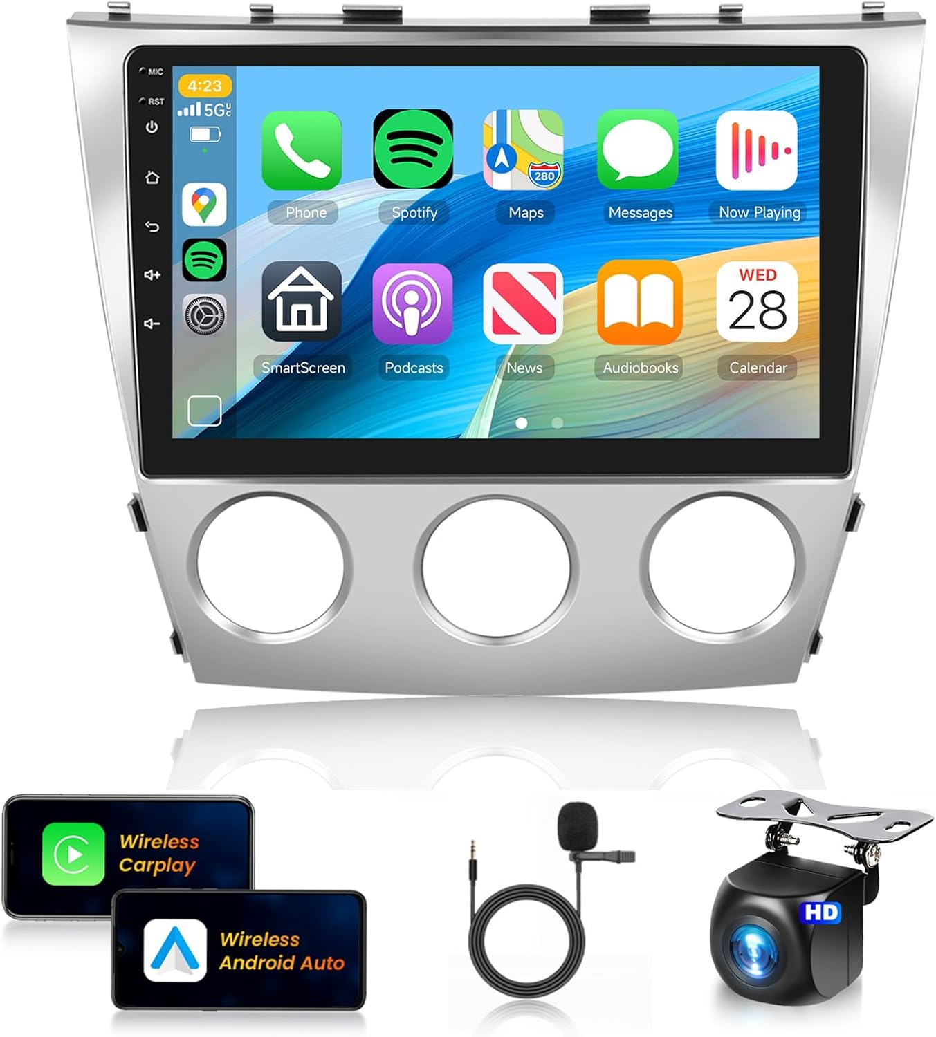 Qualcomm 8Core 4+64G Car Stereo for Toyota Camry 2006-2011 Wireless CarPlay/Android Auto Android Radio with 10.1