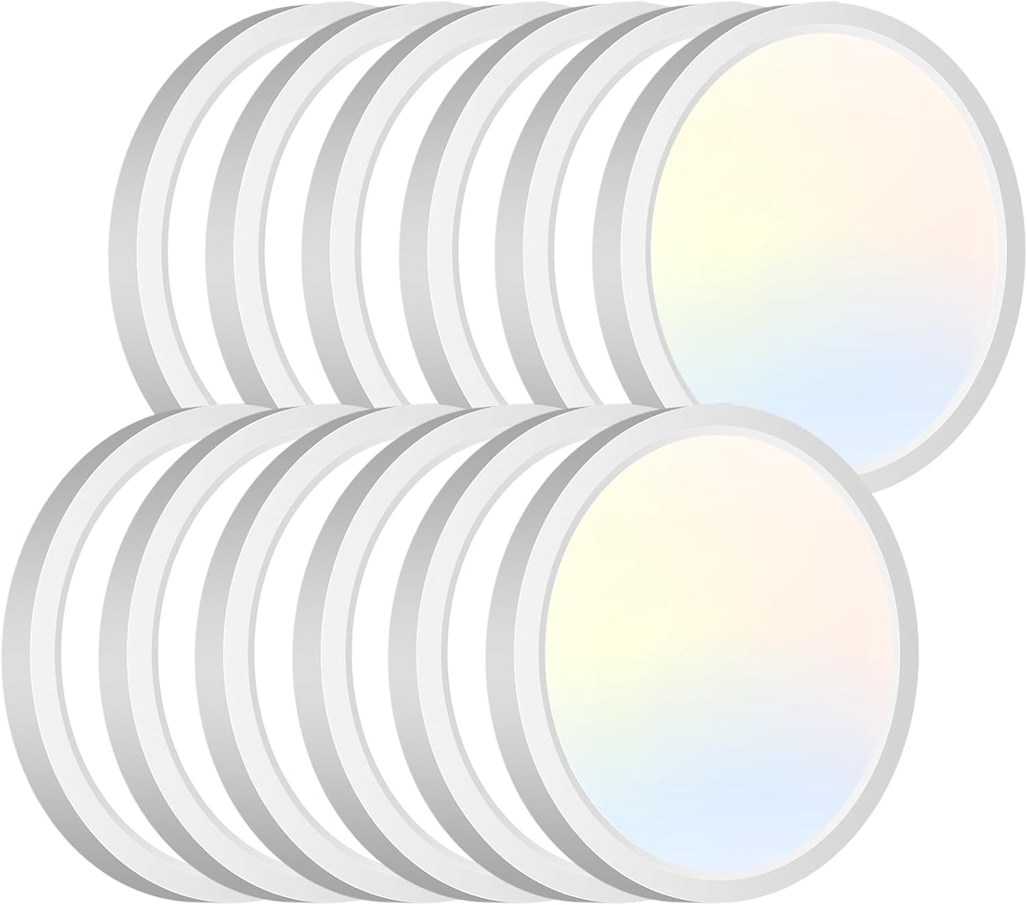 zemty 12Pack LED Flush Mount Ceiling Lights, 6.5 Inch 12W 1200lm Lighting Fixtures Recessed, Adjustable 3000K 4000K 6500K, Round Modern Ceiling Lamp for Bathroom Closet Hallway