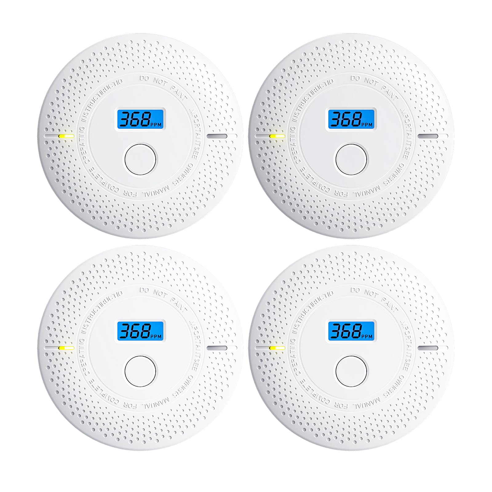 UINGARM Smoke and Carbon Monoxide Detector, 4 Pack