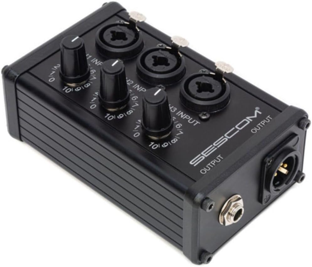 Sescom SES-3MIX 3-Input / 1-Output Passive XLR Mixer