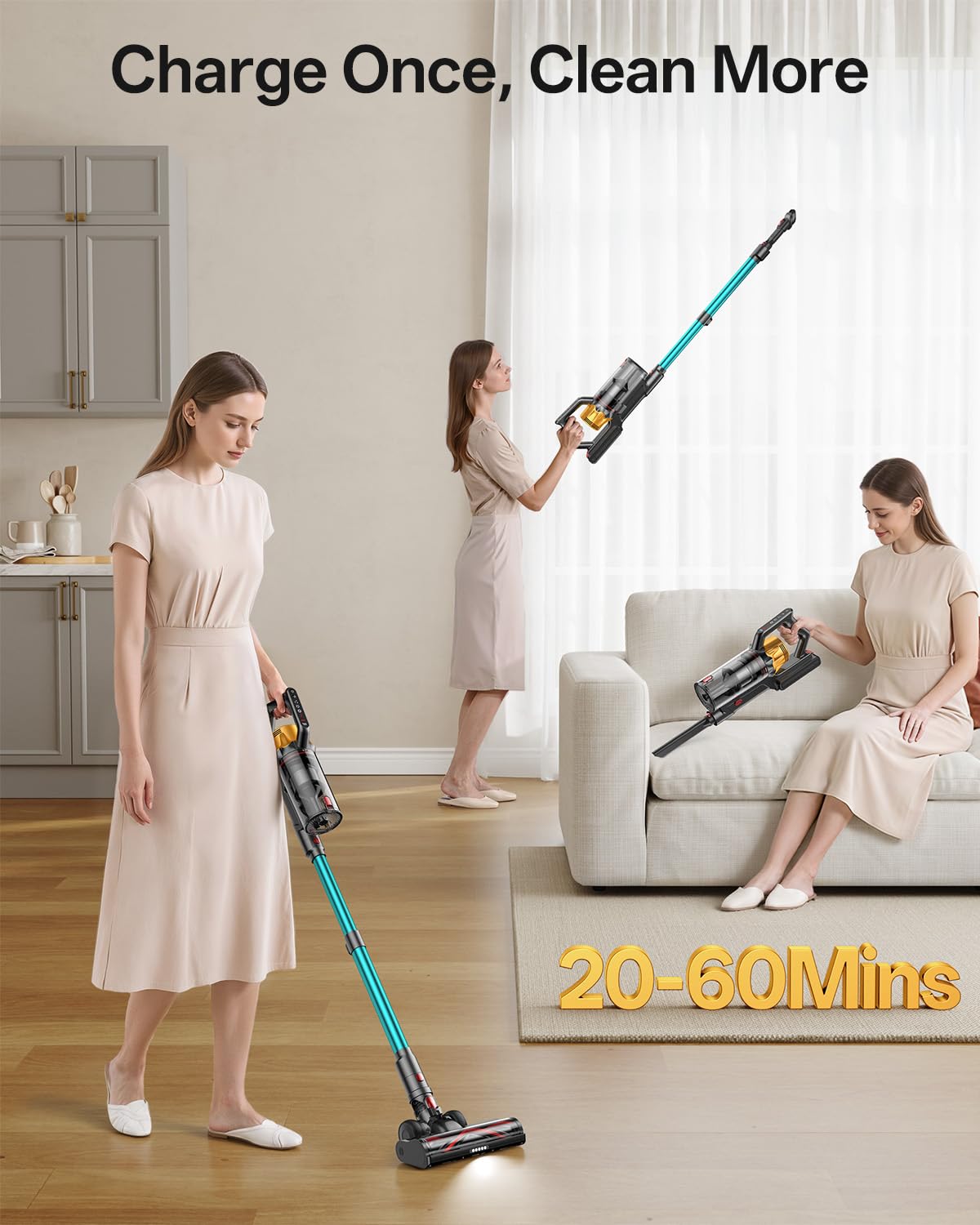 VACUSION Cordless Vacuum Cleaner 650W 55KPa 60Mins Battery