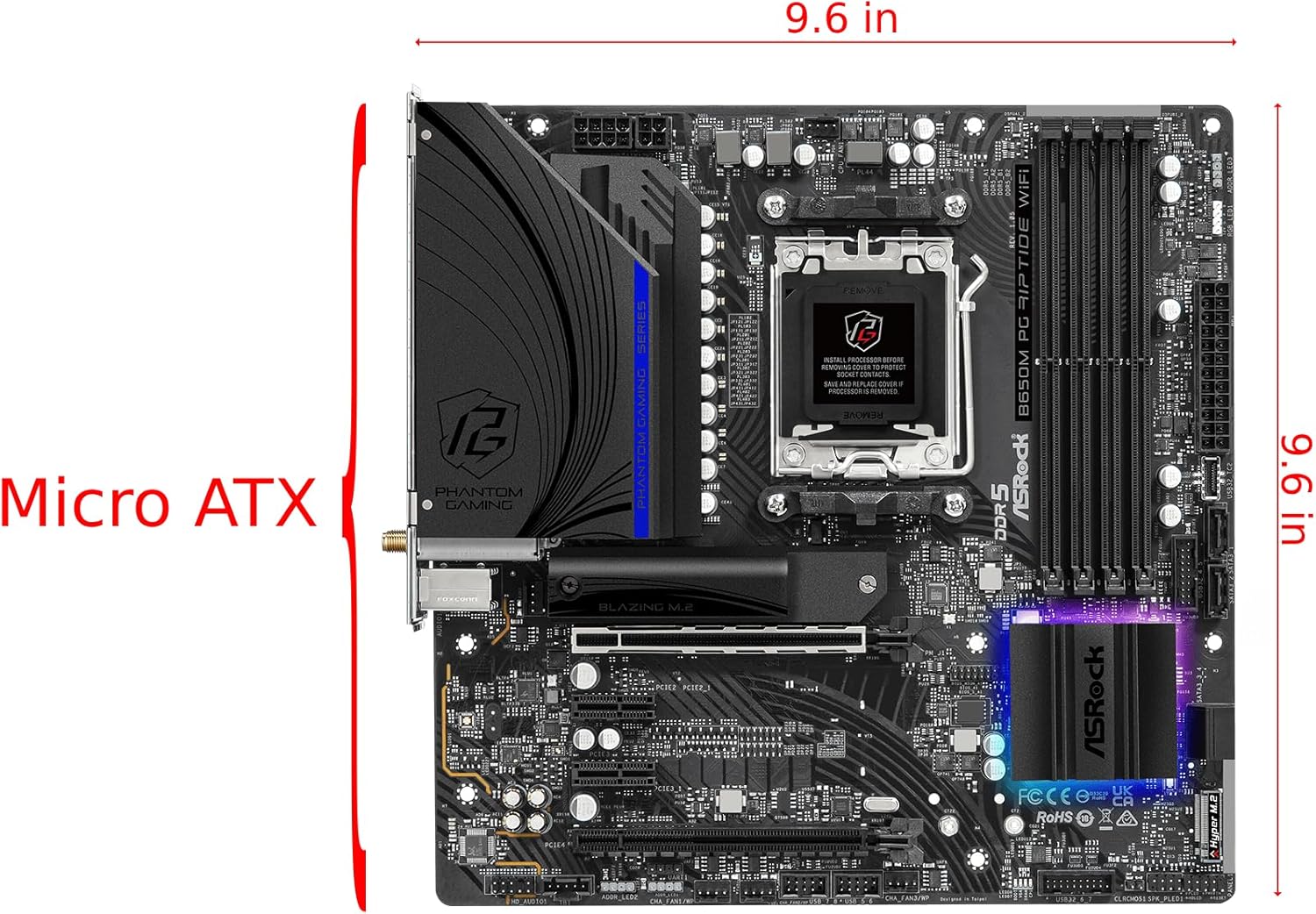 ASRock B650M PG Riptide WiFi AMD Socket AM5 Ryzen 7000 Series Processors Motherboard