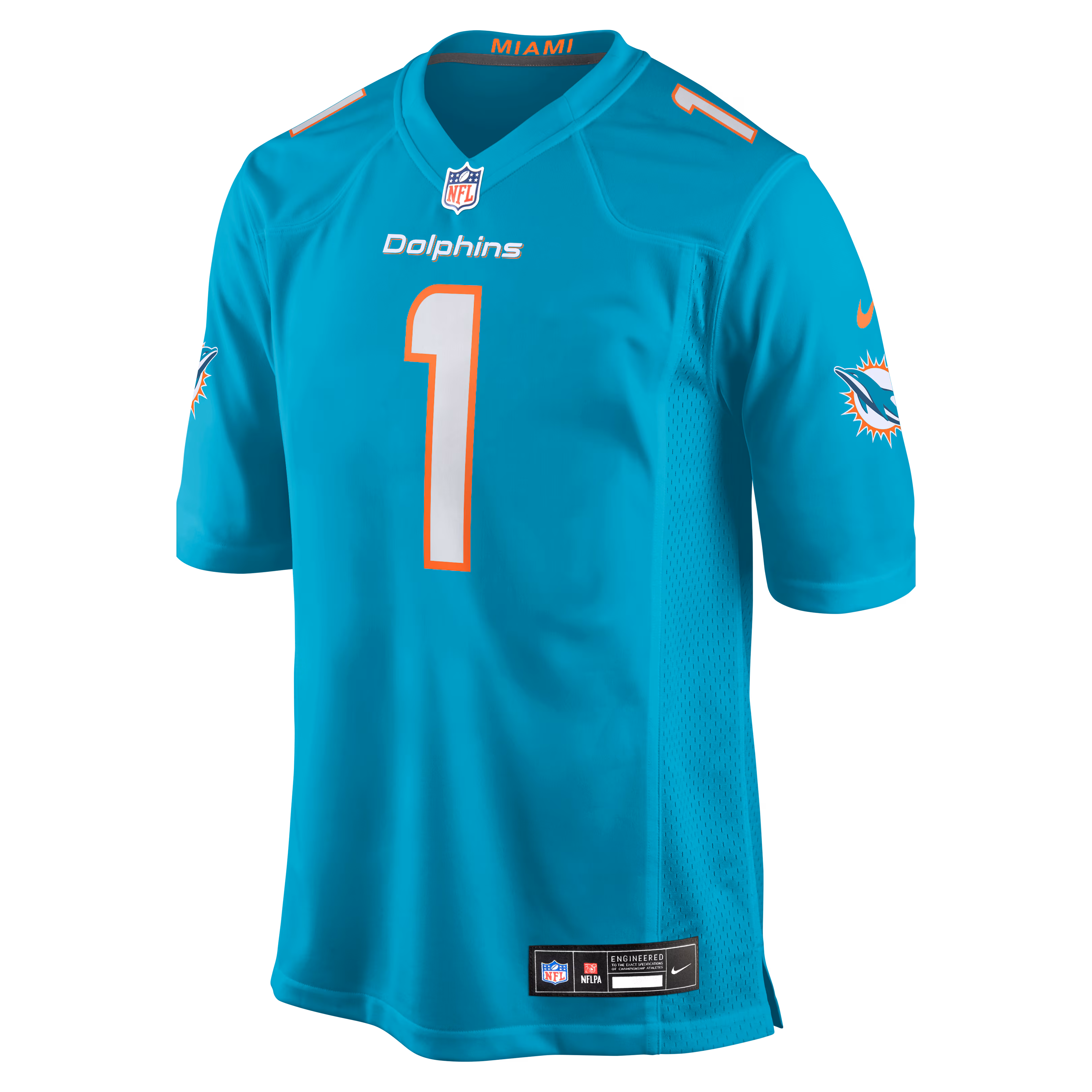 Number 1 Groom Miami Dolphins Nike Game Jersey - Aqua