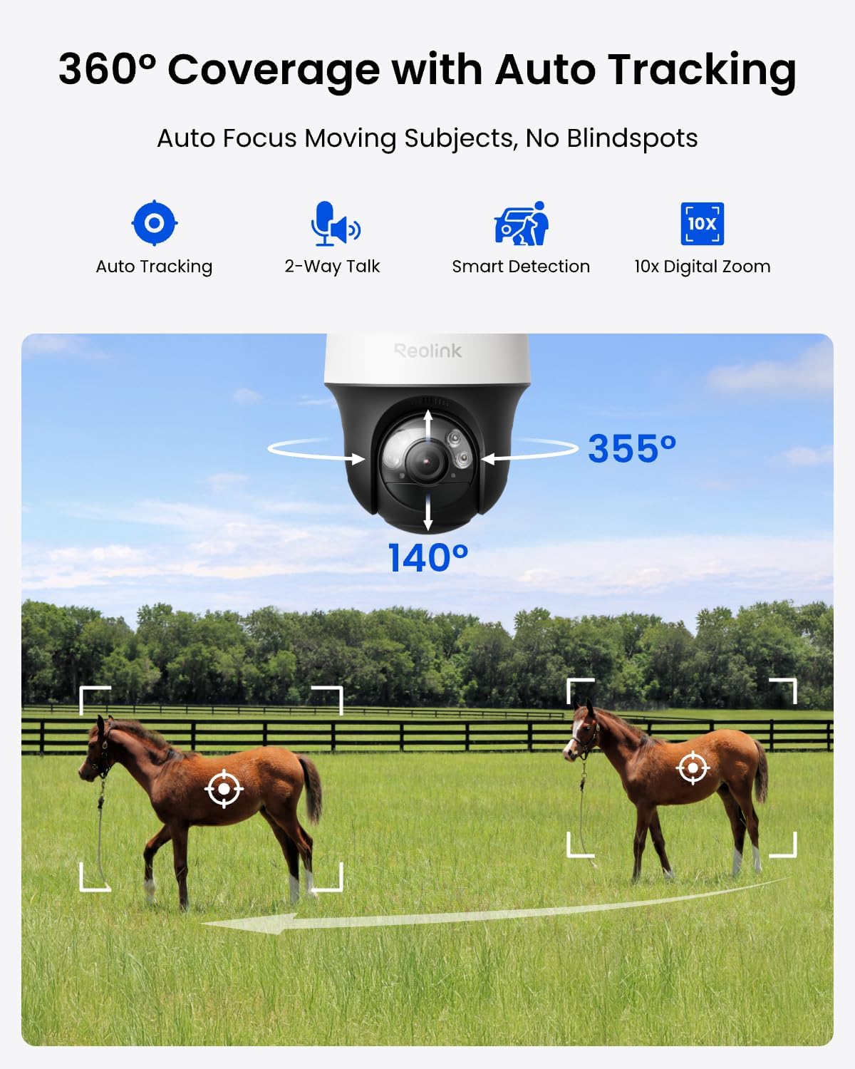 REOLINK 2K 4G LTE Cellular Security Camera Wireless Outdoor, 360° Pan-Tilt & Auto Tacking, No WiFi Solar Powered, Color Night Vision, Smart AI Detection, Sim Card Included, Go PT S Lite+Solar Panel