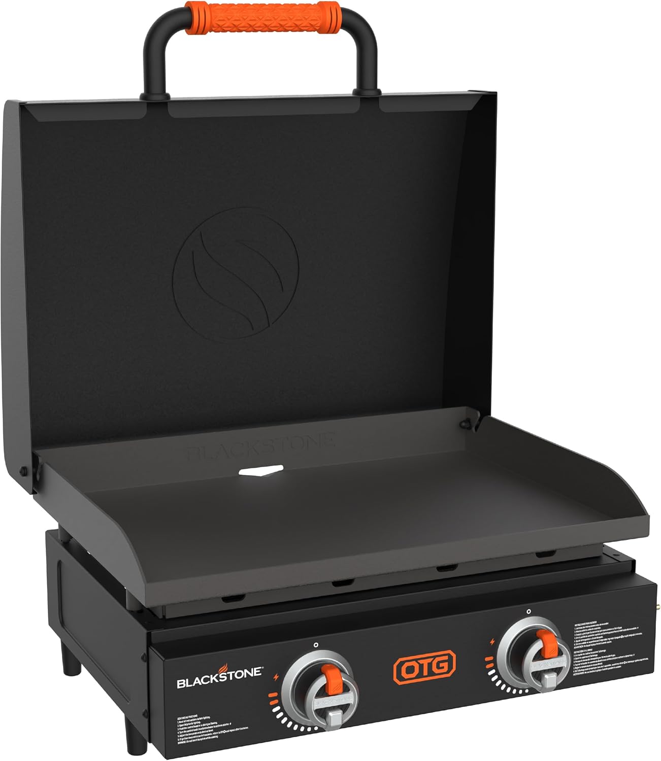 Blackstone OTG 22 Inch Tabletop Griddle Plate with Built-In Hood, Black - Portable Outdoor Grill Appliances for Camping, Tailgate Grilling, and On-the-Go Kitchen Cooking