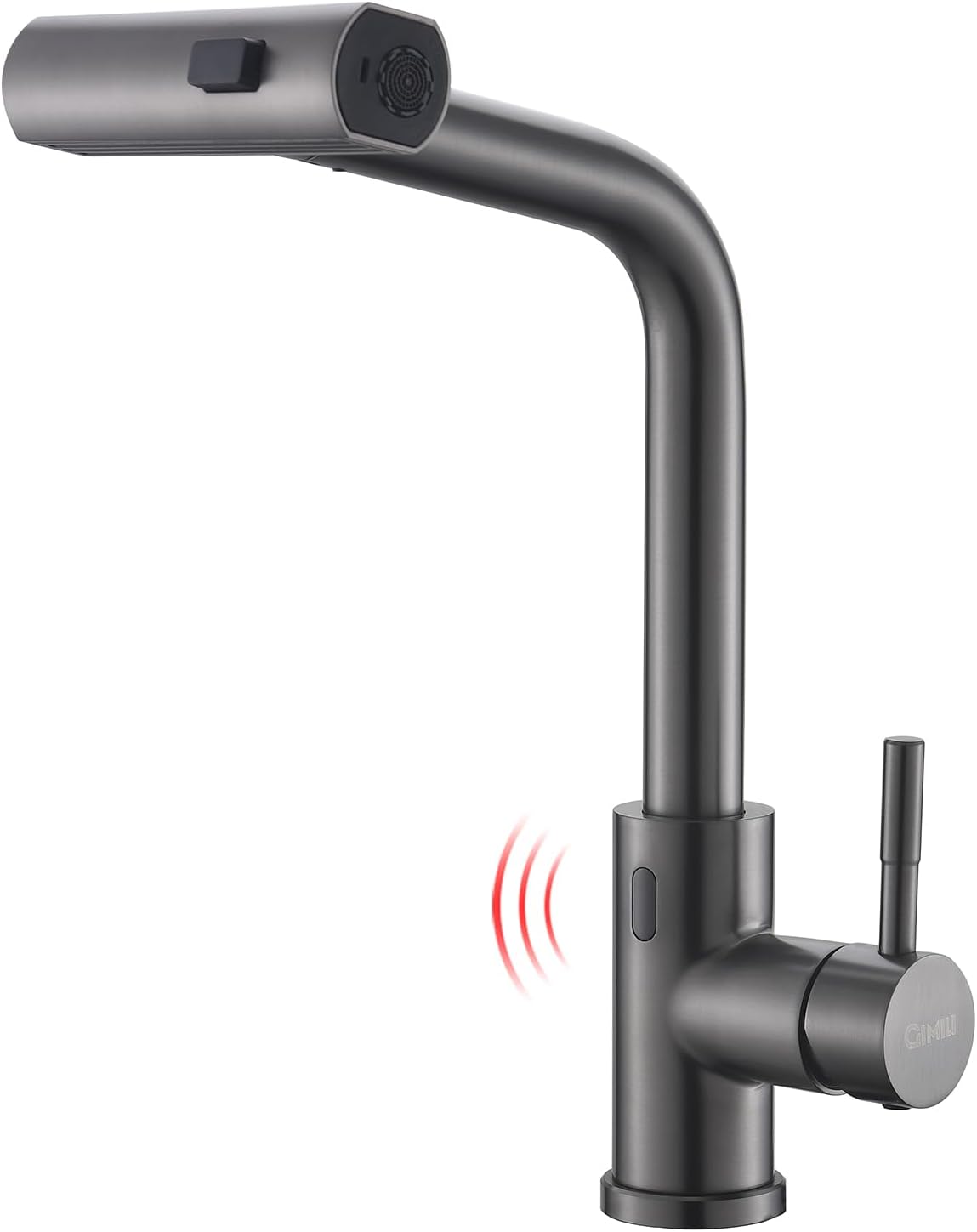 GIMILI Black Stainless Touchless Kitchen Faucet with Pull Down Sprayer, 15” Hight Single Hole Handle Kitchen Sink Faucets