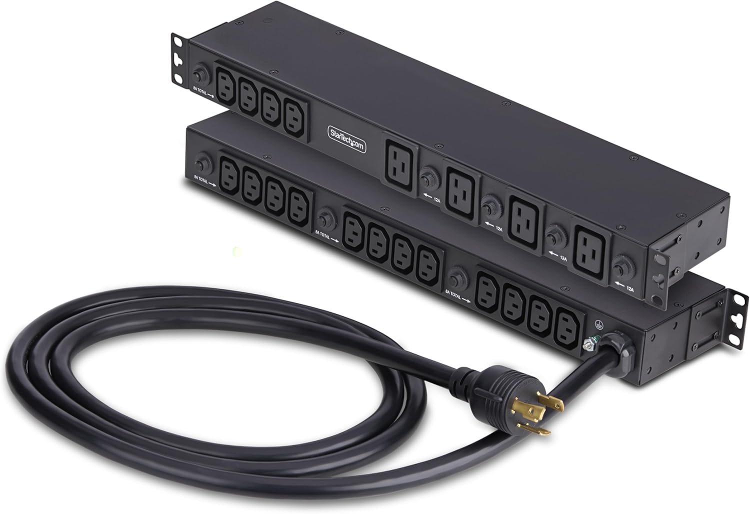 StarTech 20-Outlet Rackmount PDU, 1U Server Power Strip, 16x C13 + 4X C19, 8X Front and 12x Rear Outlets, NEMA L6-30P Wall Connection, 30A/240V, UL-Listed, TAA