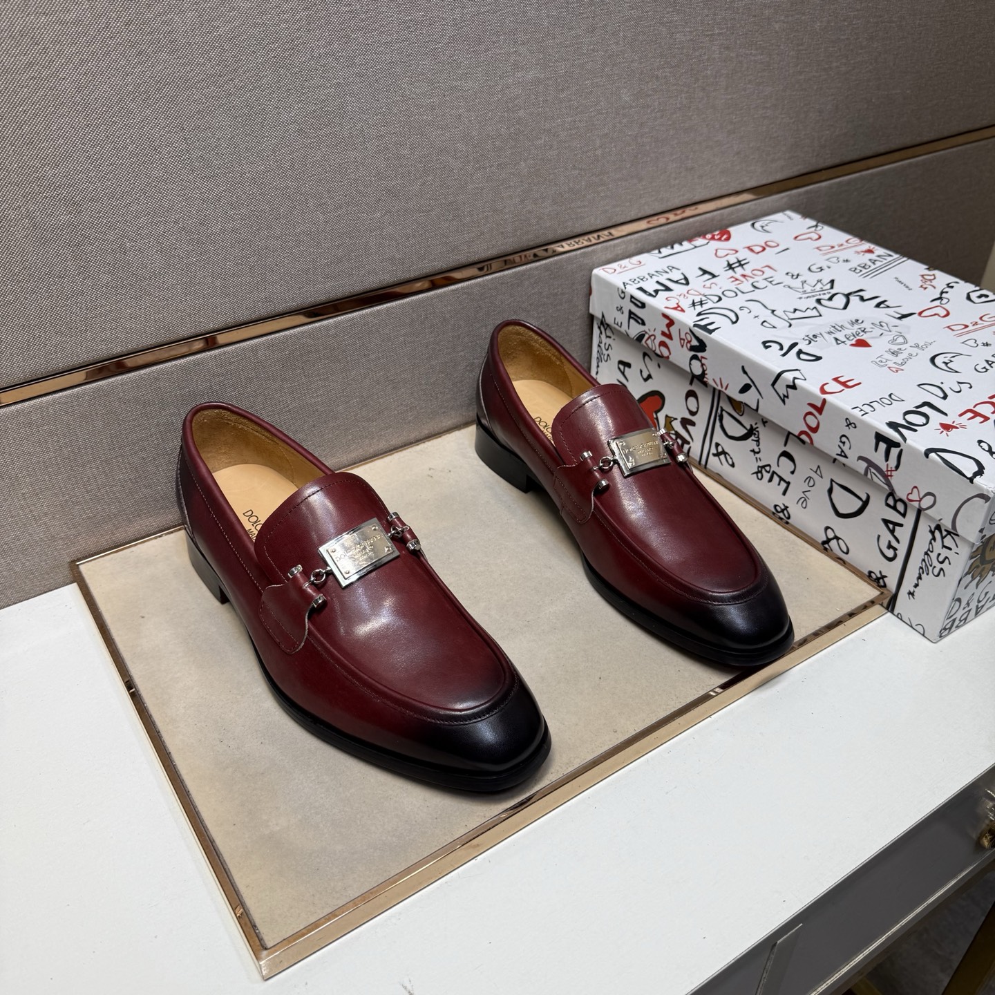 D&G men's leather shoes-107