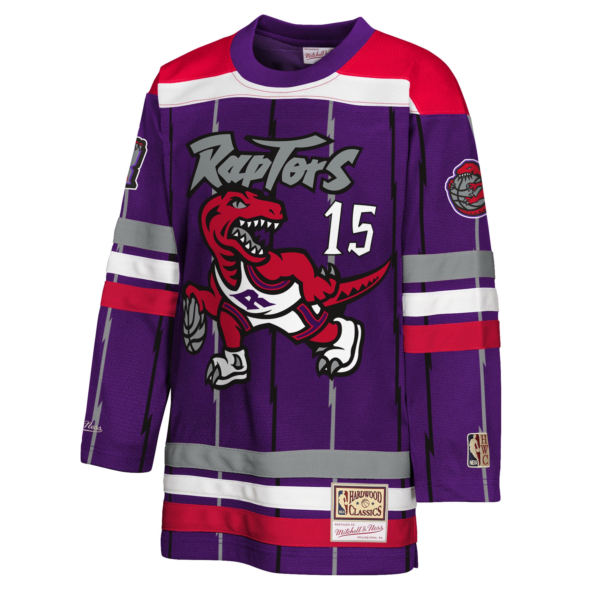 Vince Carter Toronto Raptors Mitchell & Ness Youth Maxxed Out 2.0 Fashion Hockey Jersey - Purple