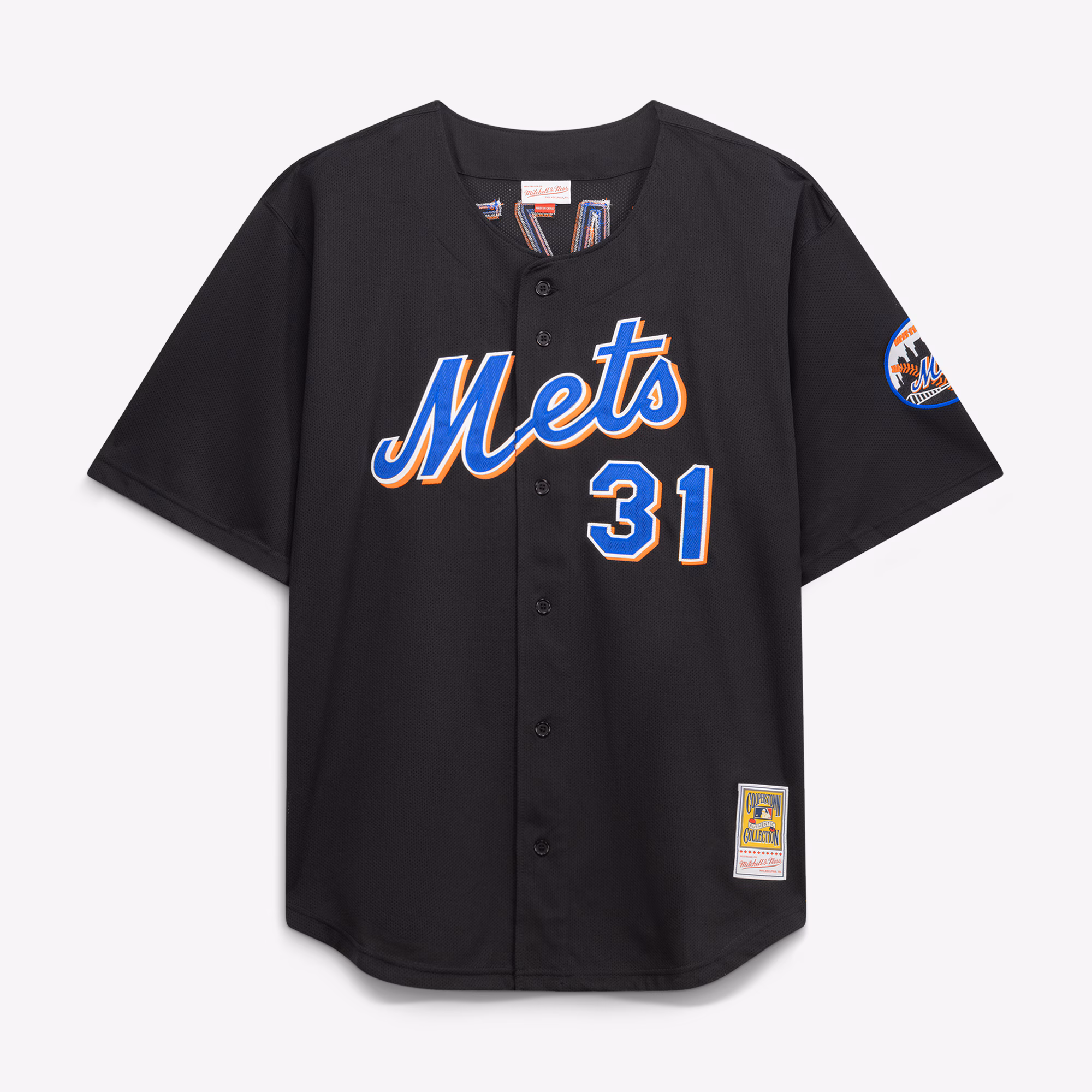 Mike Piazza New York Mets Mitchell & Ness Big & Tall Cooperstown Mesh Batting Practice Jersey - Black