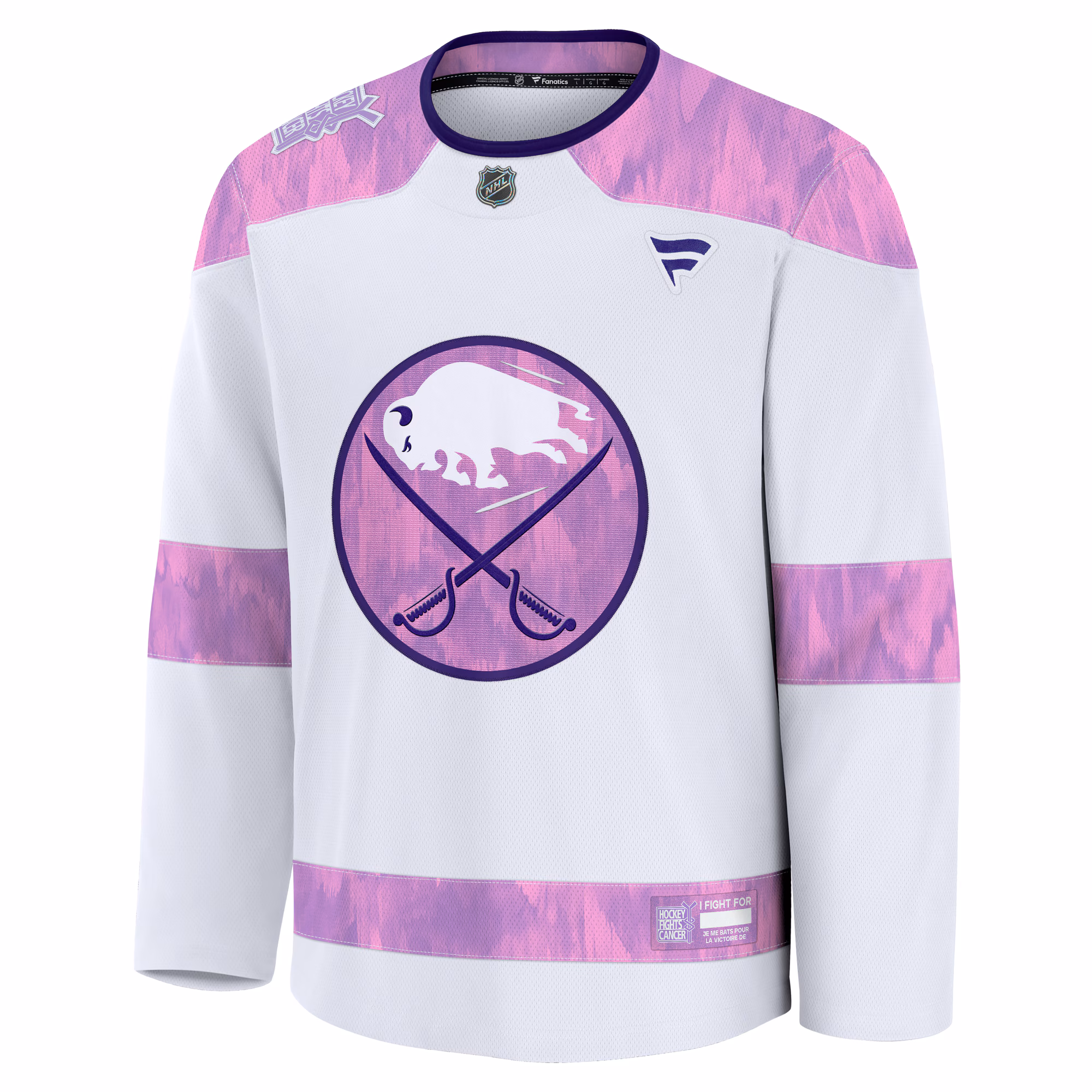 Buffalo Sabres Fanatics 2024 Hockey Fights Cancer Practice Jersey - White