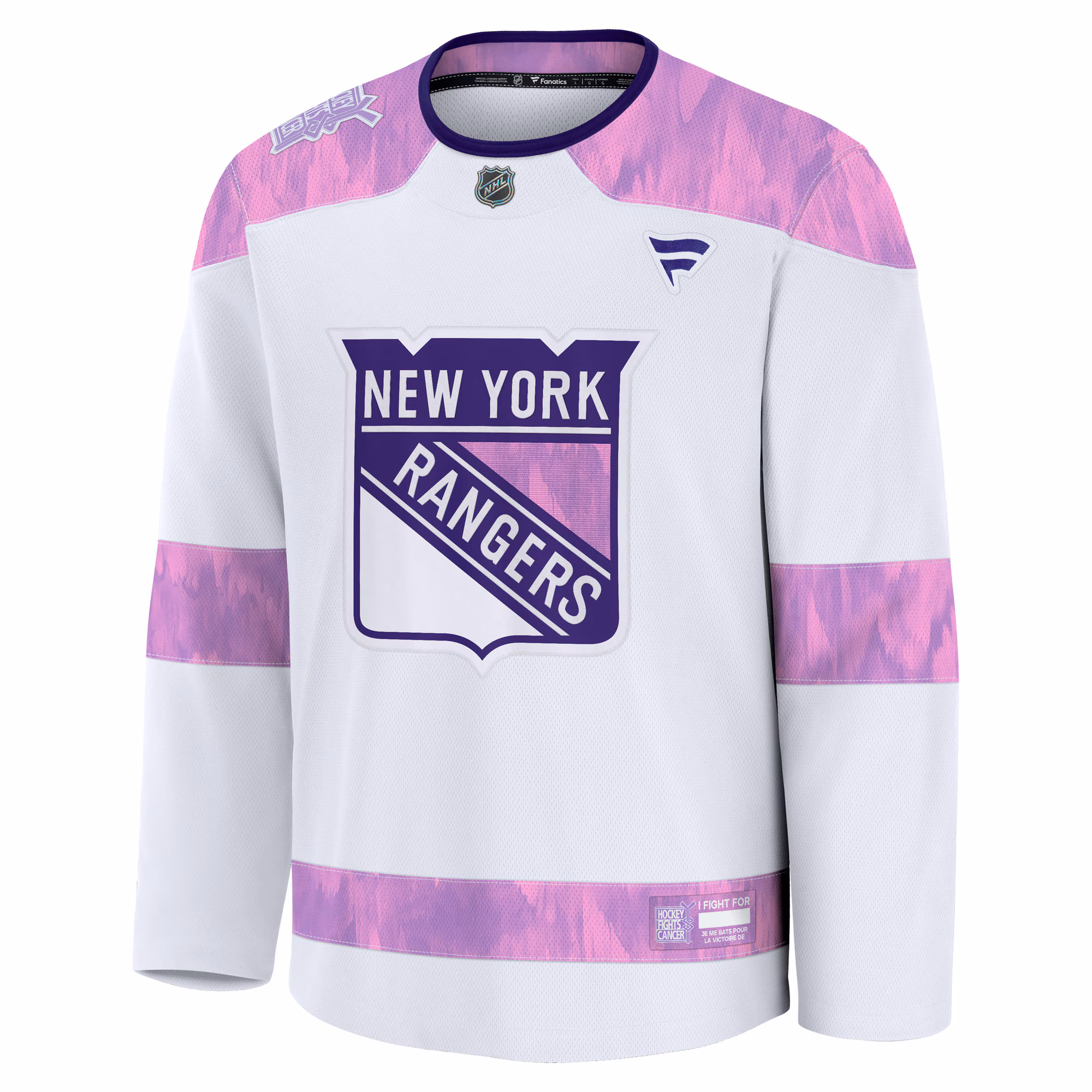 New York Rangers Fanatics Hockey Fights Cancer Survivor Practice Jersey - White