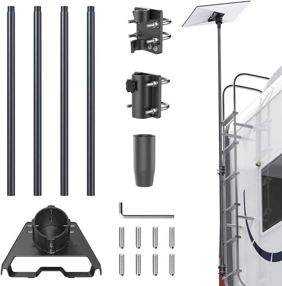 Starlink Satellite Dish Flagpole Mount Kit, Gen 3 Compatible, Black MT17S