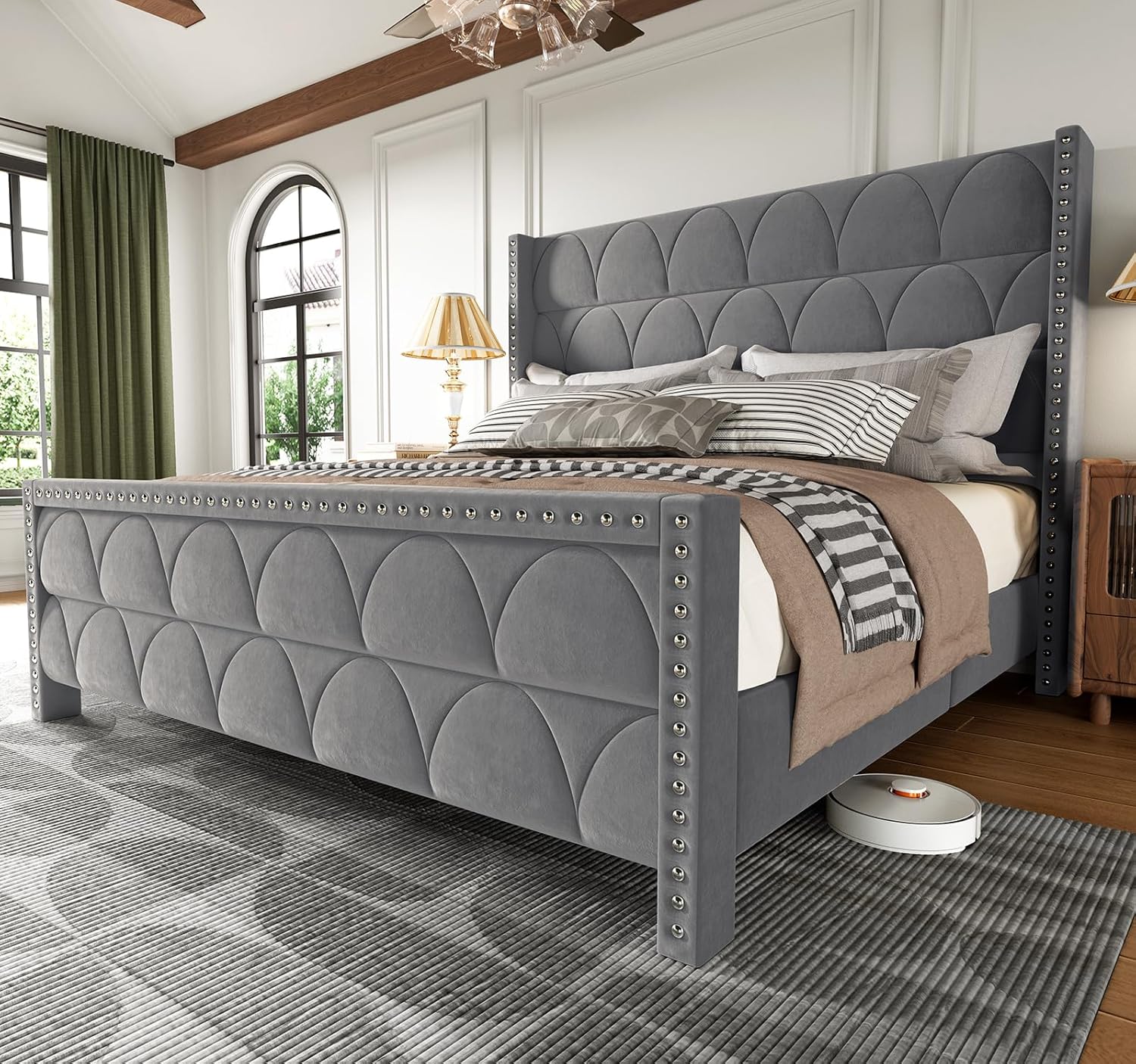 OHOHOLIVE King Size Bed Frame with 56