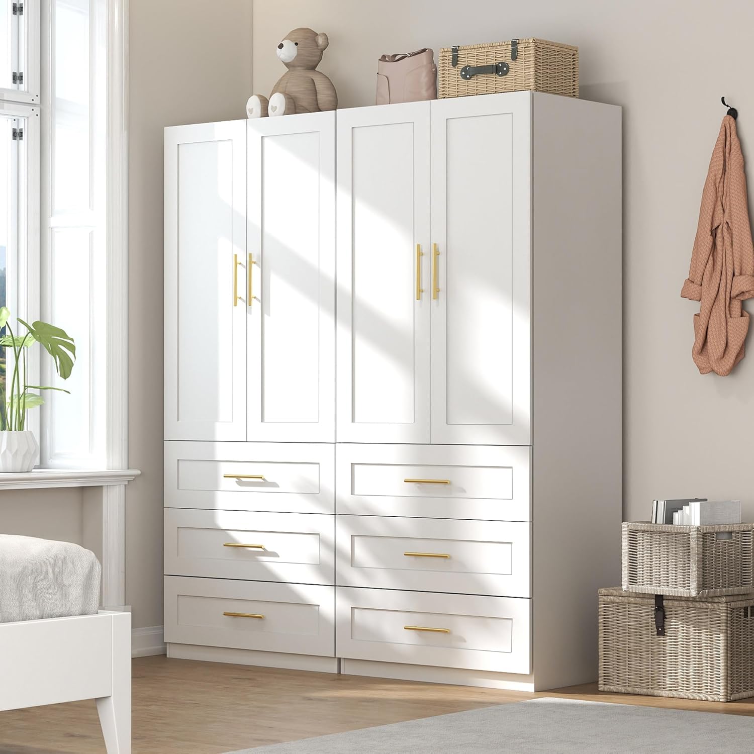 White Wardrobe with 4 Doors: 75