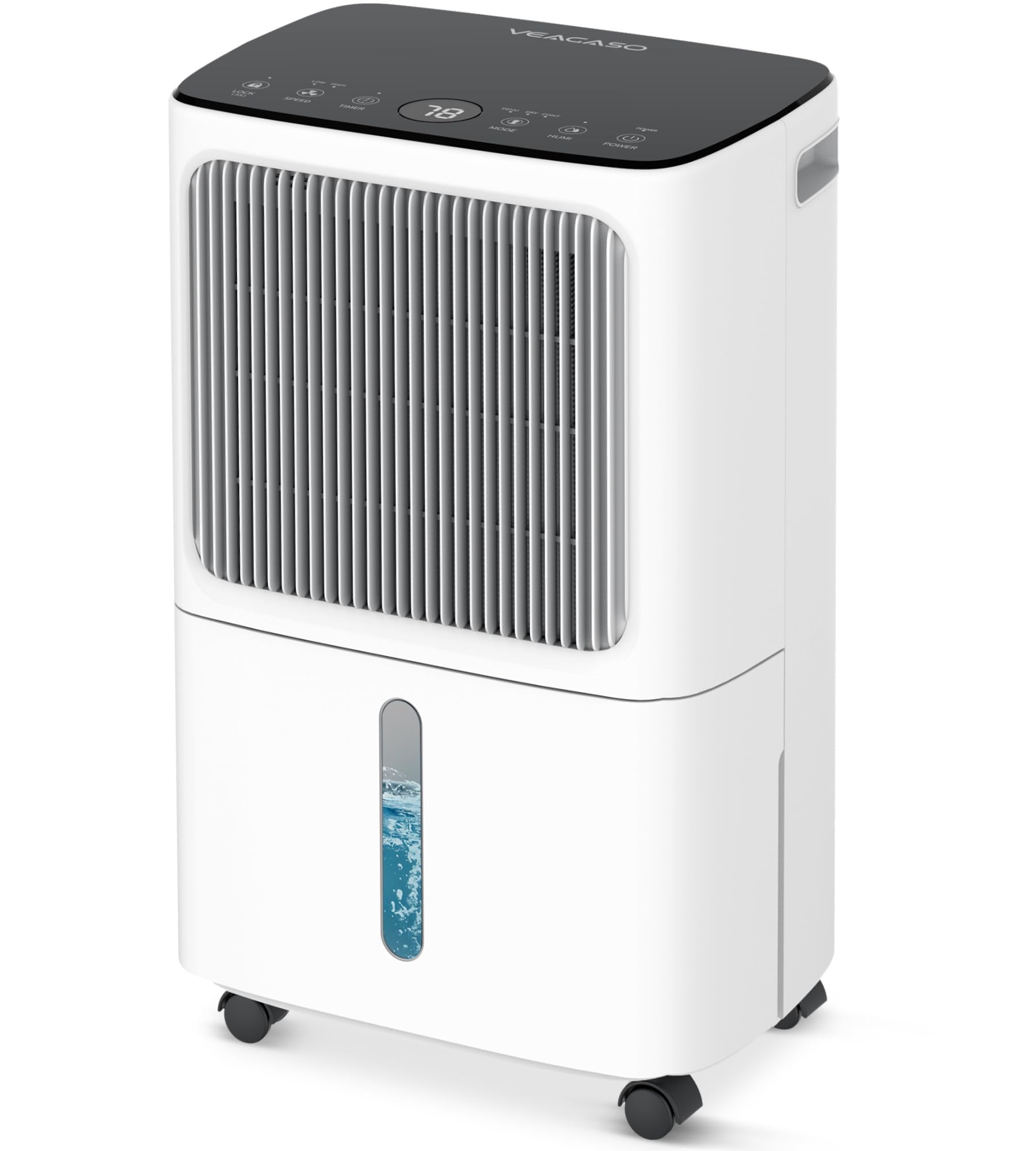 VEAGASO 2500 Sq.Ft Dehumidifier with Drain Hose & Humidity Control