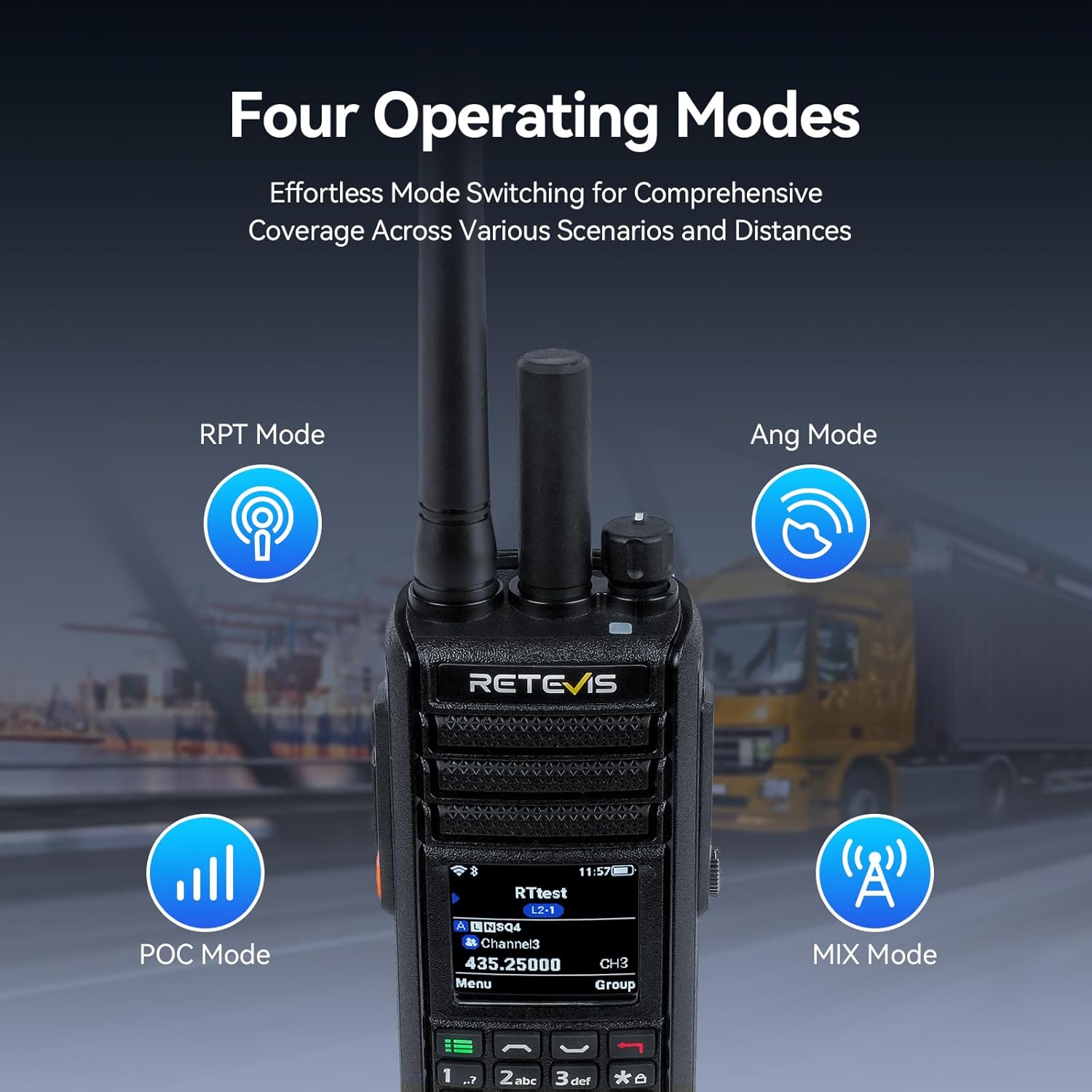 Retevis MateTalk L2 Global Walkie Talkie, Emergency POC Radio Unlimited Range, Zello,4G Dual SIM Network, GPS, IP67 Waterproof, Nationwide Two Way Radio Long Distance for Trucking, Security (1 PCS)