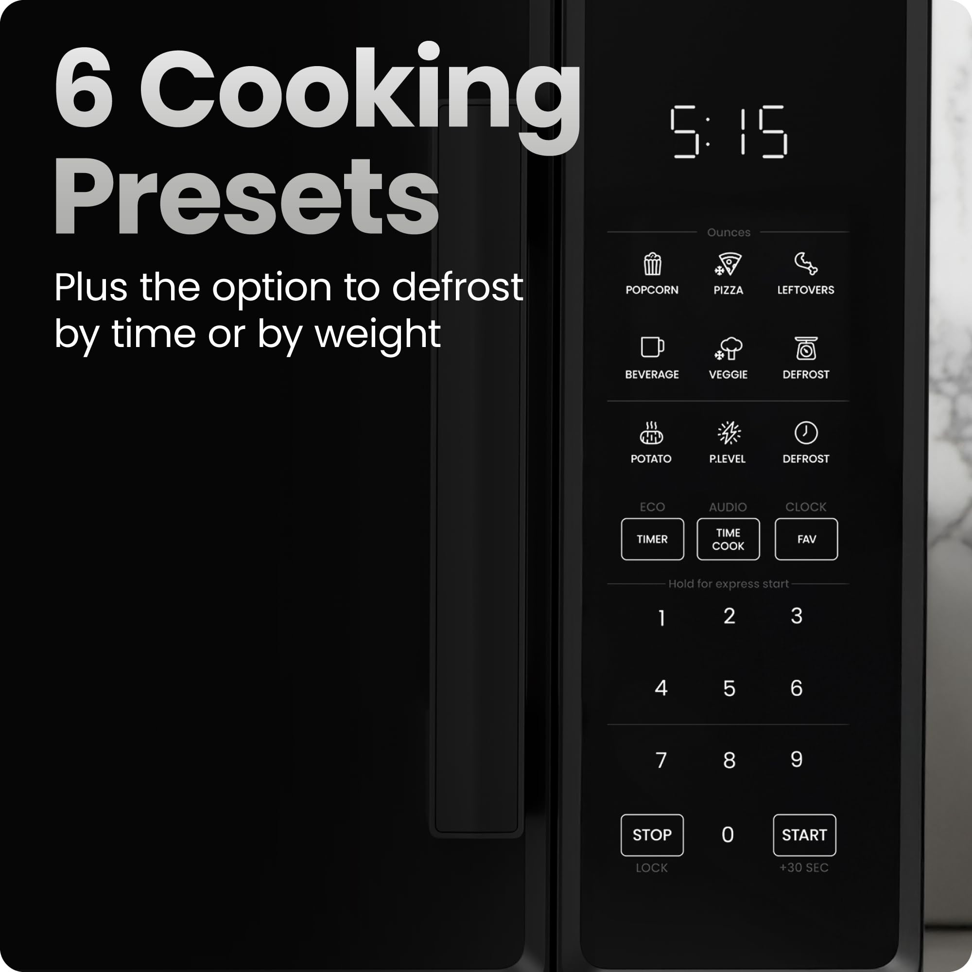 CHEFMAN Countertop Microwave Oven 1.1 Cu. Ft., 1000 Watts