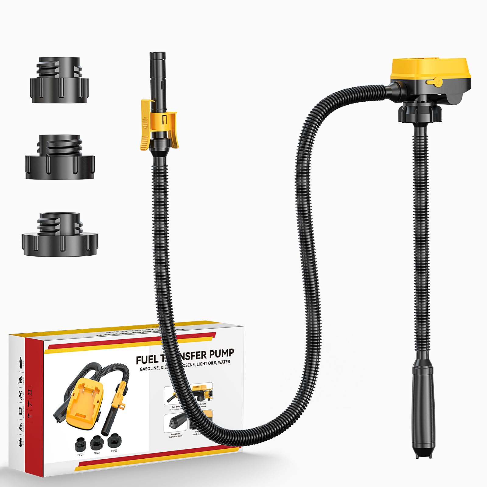 DIYTOOLIFZ Cordless Fuel Transfer Pump with Auto-Stop, 3.2 GPM