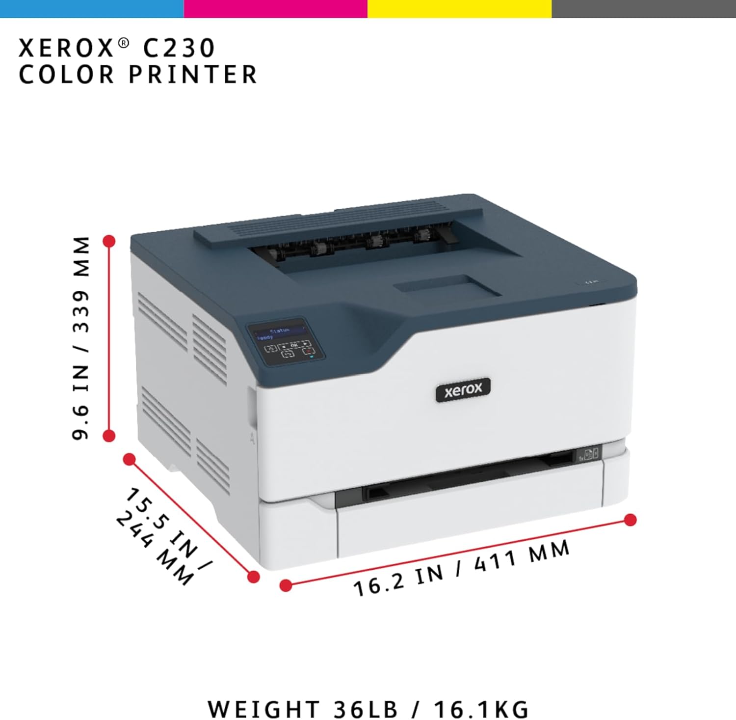 Xerox C230dni Wireless Color Laser Printer for Home Office – 24ppm, Automatic 2-Sided Printing, Wireless Printer for Computer, Laptop & Mobile Ready
