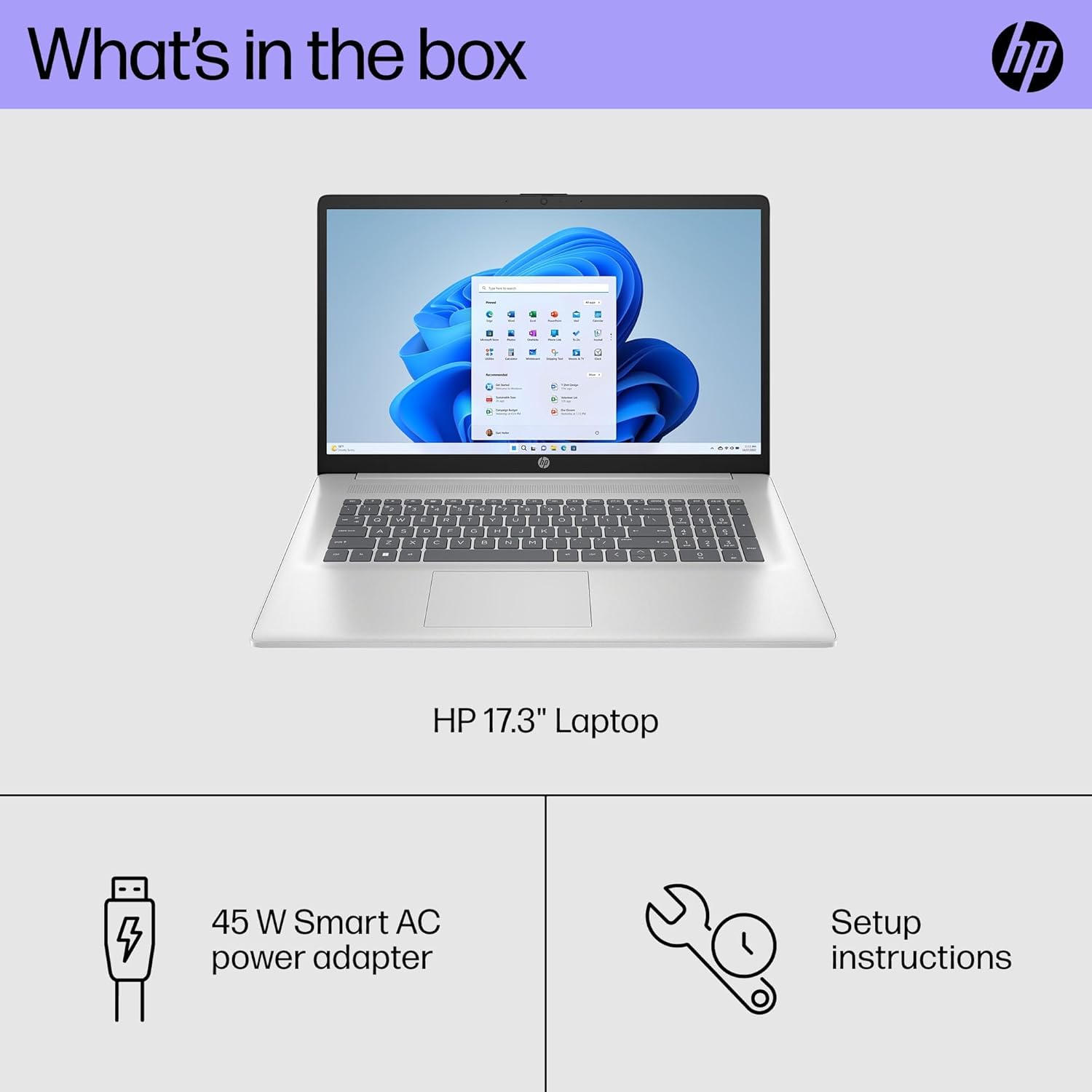 HP 17.3 inch FHD Display Laptop | AMD Ryzen 5 7520U((Beat i7-1165G7) | AMD Radeon Graphics | Webcam| Bluetooth | Silver| 16GB RAM | 512GB SSD | Windows 11 Home |Bundle with Laptop Stand