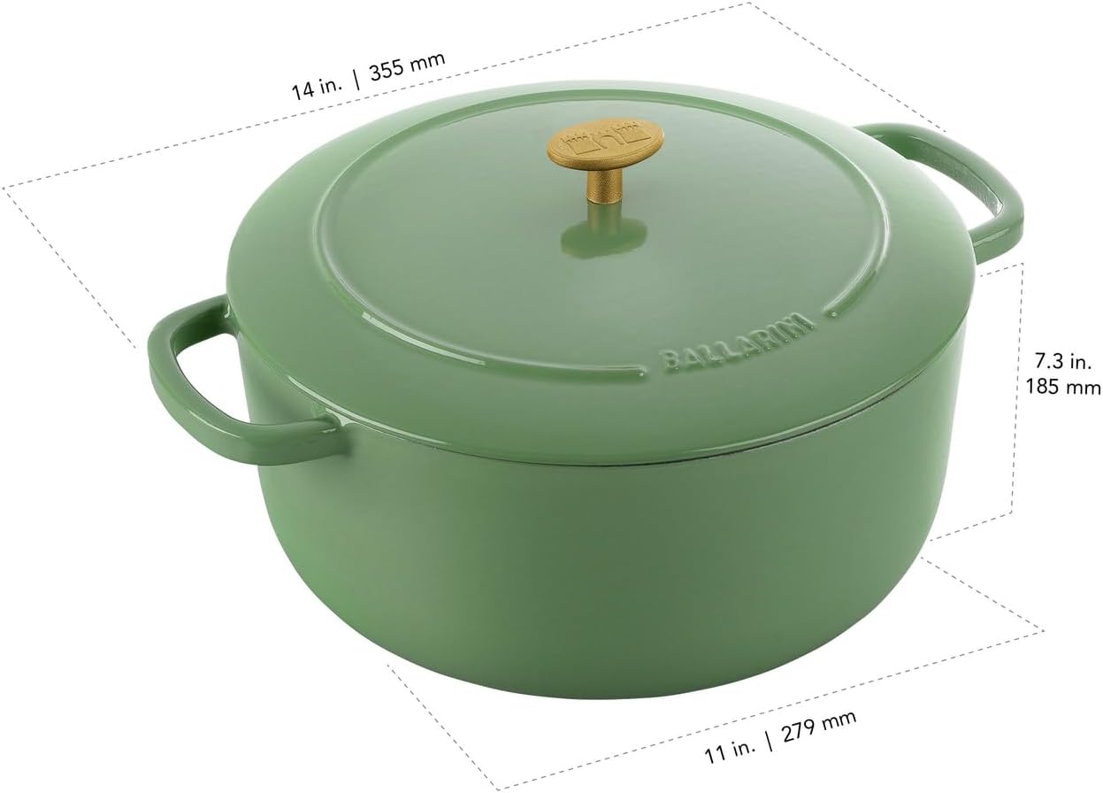 BALLARINI Bellamonte Cast Iron 7.5-qt Round Dutch Oven - Saggio Green