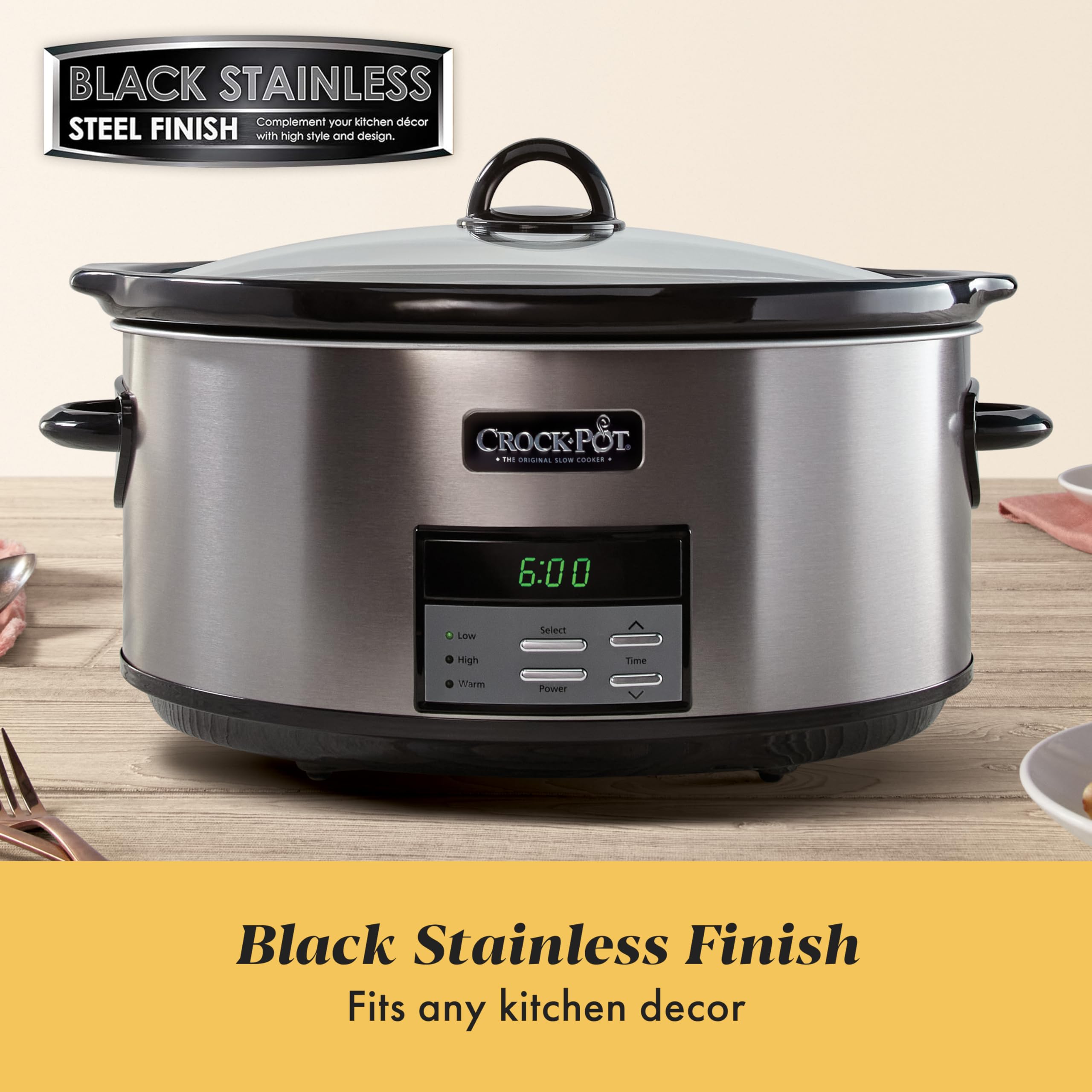 CROCK-POT Large 8-Quart Slow Cooker with Auto Warm Setting