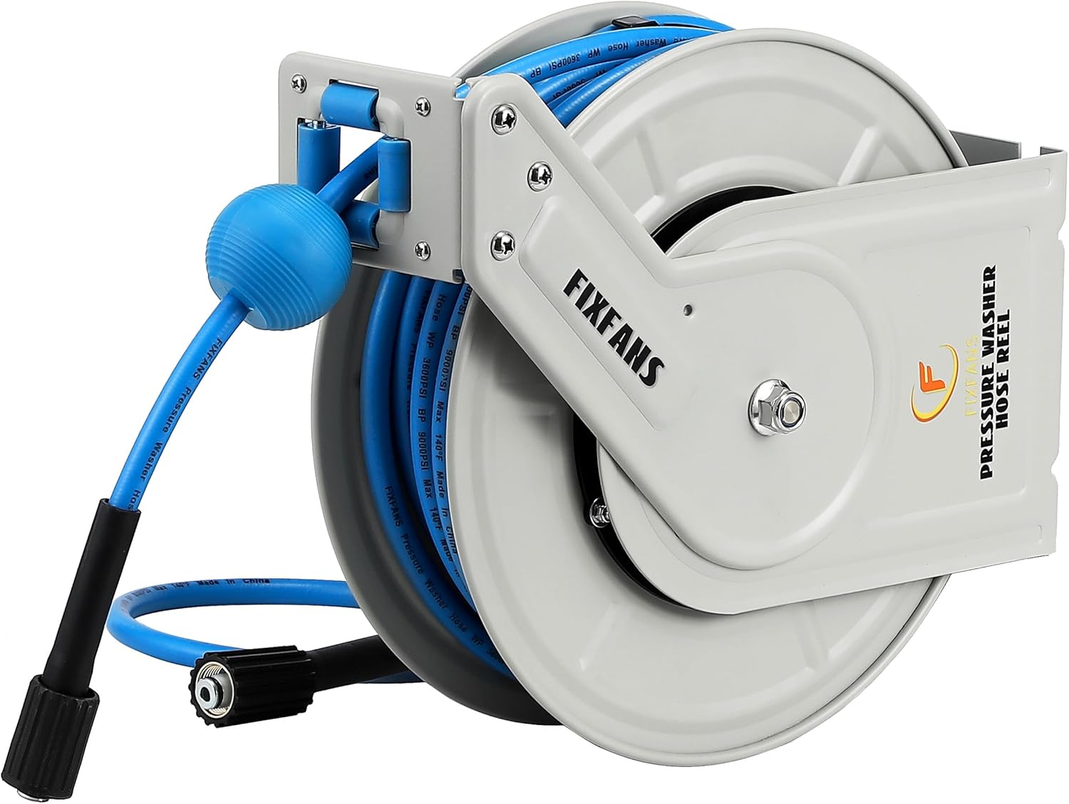 FIXFANS Pressure Washer Hose Reel with Hose, 1/4