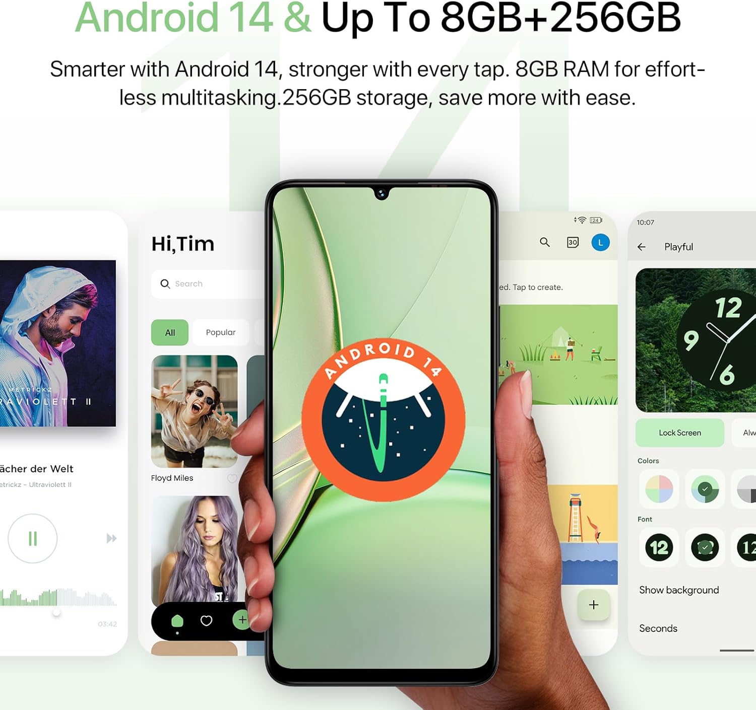UMIDIGI Unlocked Phone,G9T Android 14 Cell Phone,8(4+4)+256GB 1TB Octa-Core,6.75