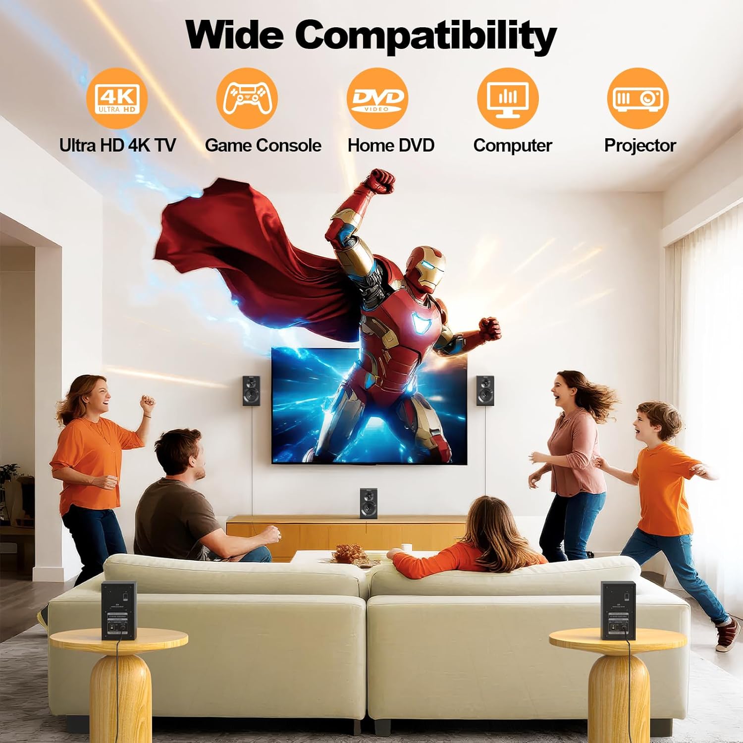 Bobtot Wireless Surround Sound System Home Theater System, 1000W Surround Speakers 8