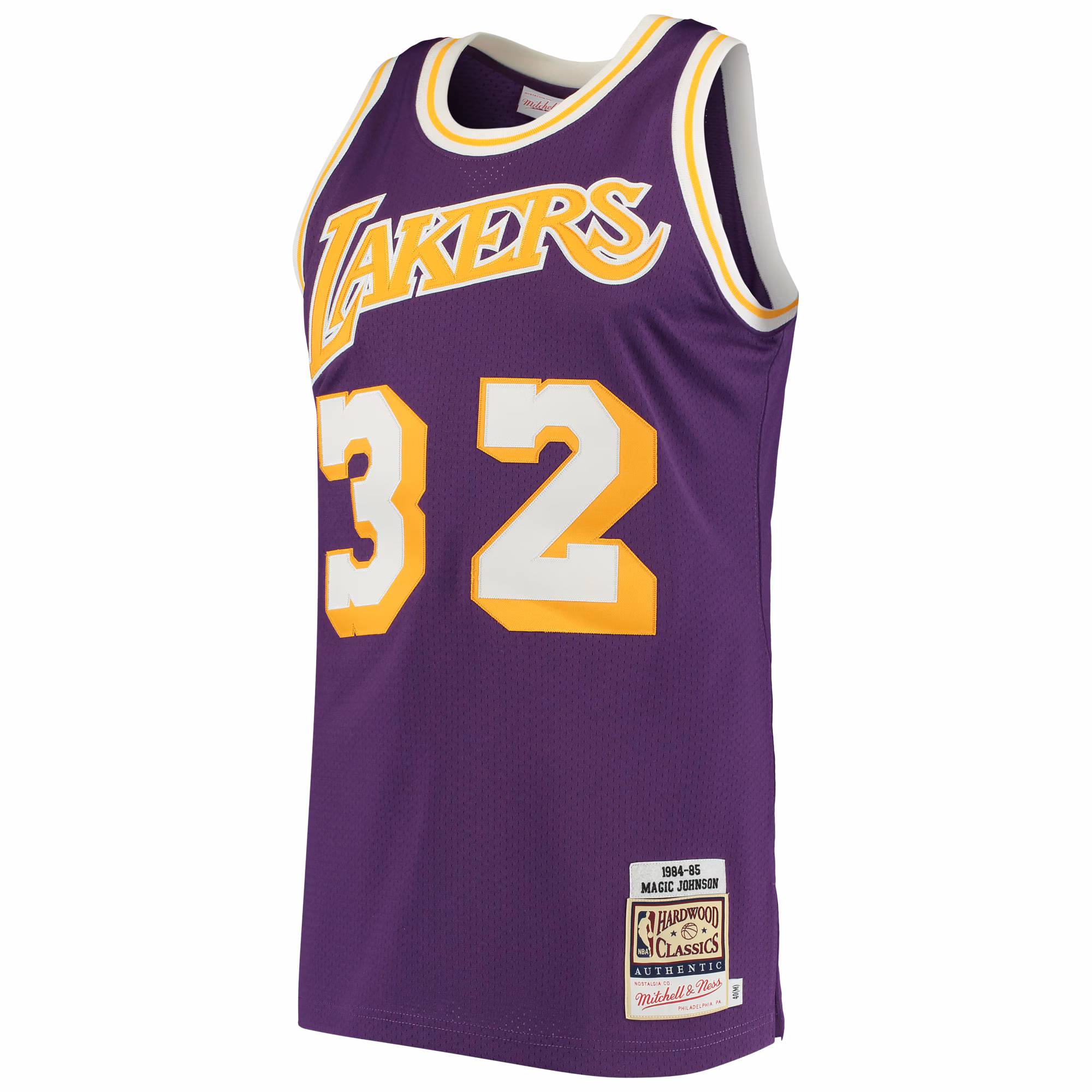 Magic Johnson Los Angeles Lakers Mitchell & Ness 1984/85 Hardwood Classics Authentic Jersey - Purple